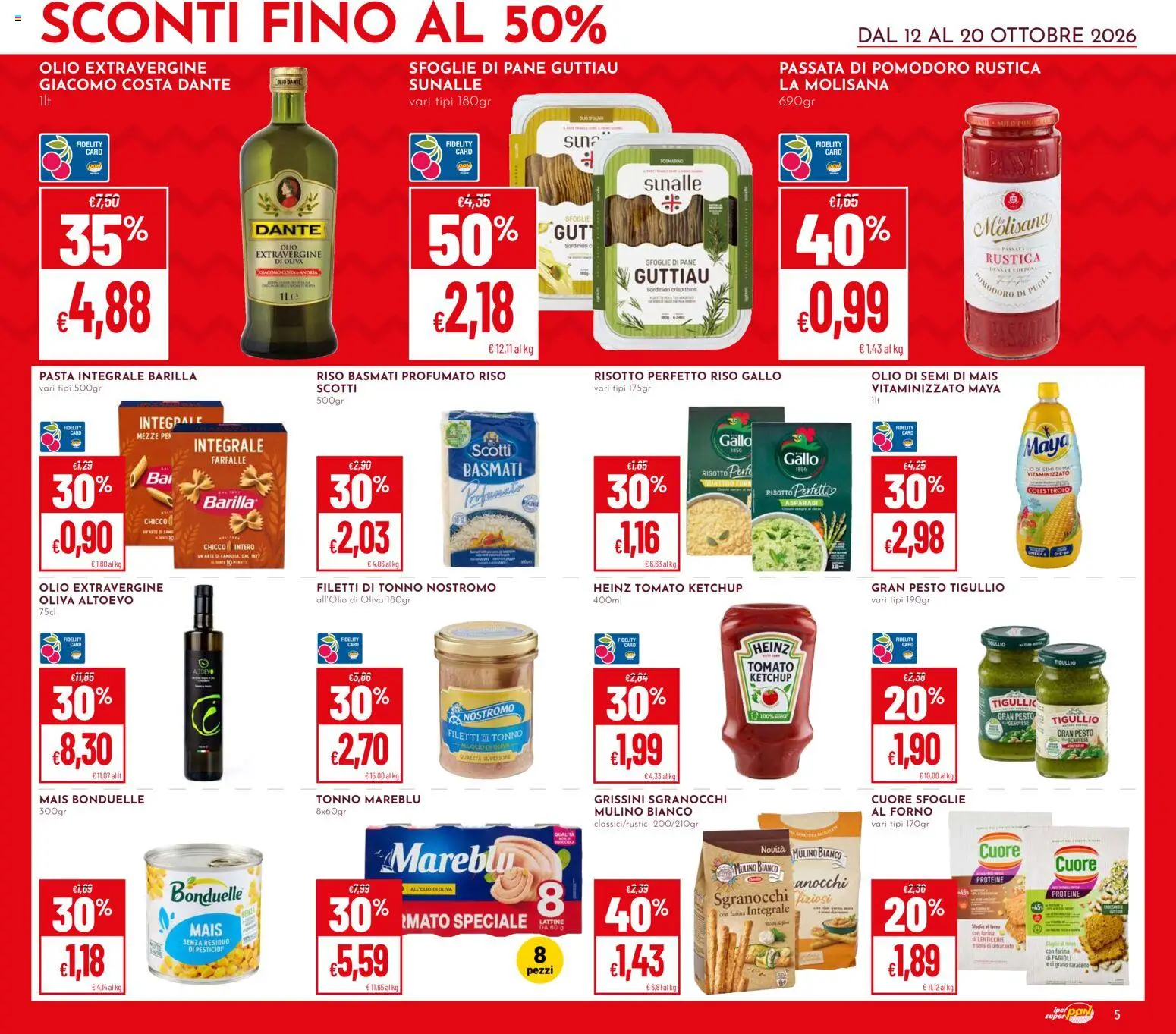 Volantino Pan del 12/10/2026 | Pagina: 5 | Prodotti: Olio di semi, Farina, Pesto, Grissini