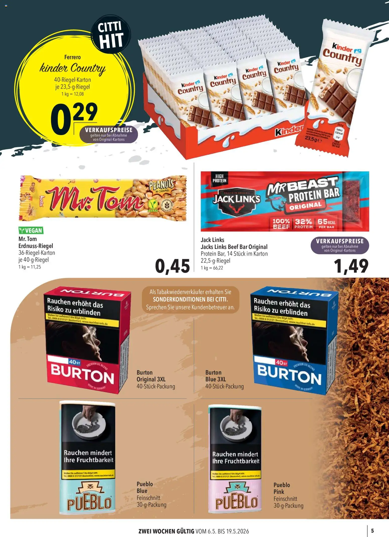 CITTI Markt Kioskwerbung – gültig ab 06.05.2026 | Seite: 5 | Produkte: Kinder country