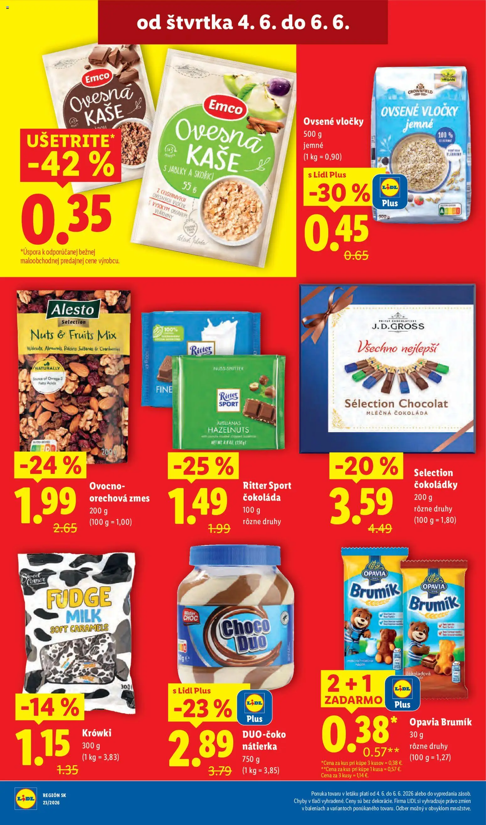 Nové Lidl akcie – leták je platný od 01.06.2026 | Strana: 76 | Produkty: Čokoláda, Vločky