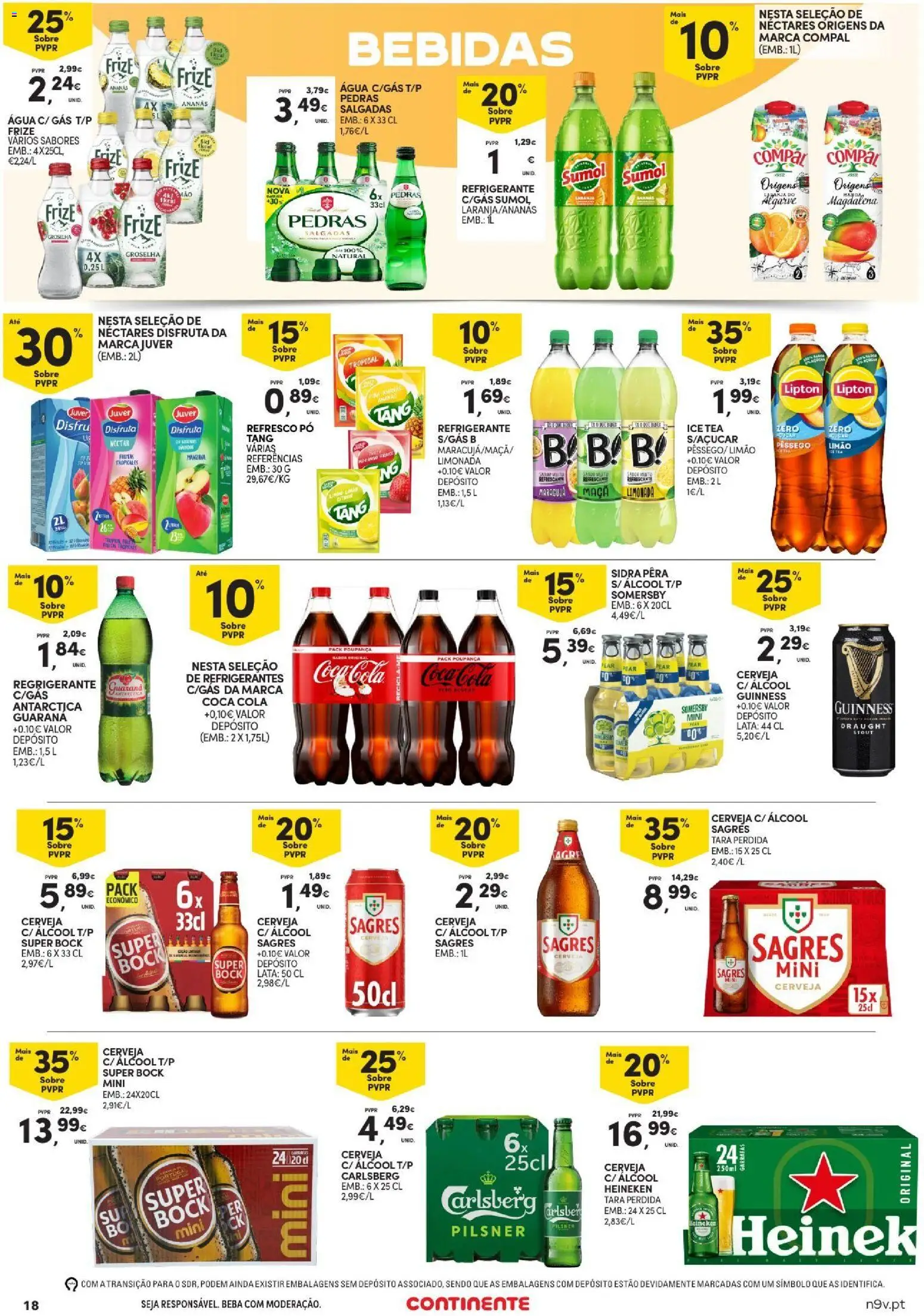 Continente Açores │ válido de 20/08/2026 | Página: 18 | Produtos: Agua, Pó, Somersby, Limonada