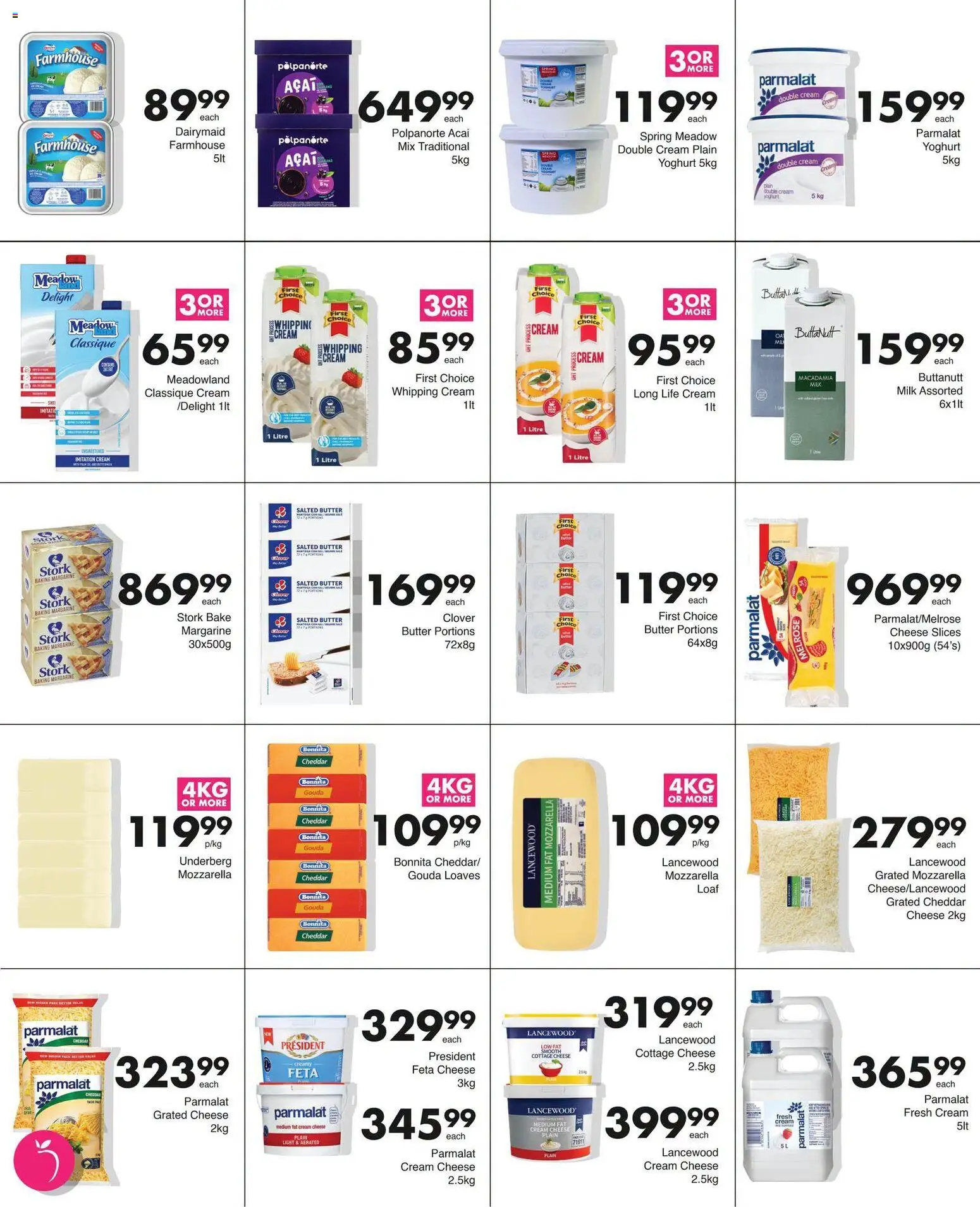 New Save catalogue – valid from 17/08/2026 | Page: 2 | Products: Yoghurt, Butter, Cream cream, Mozzarella