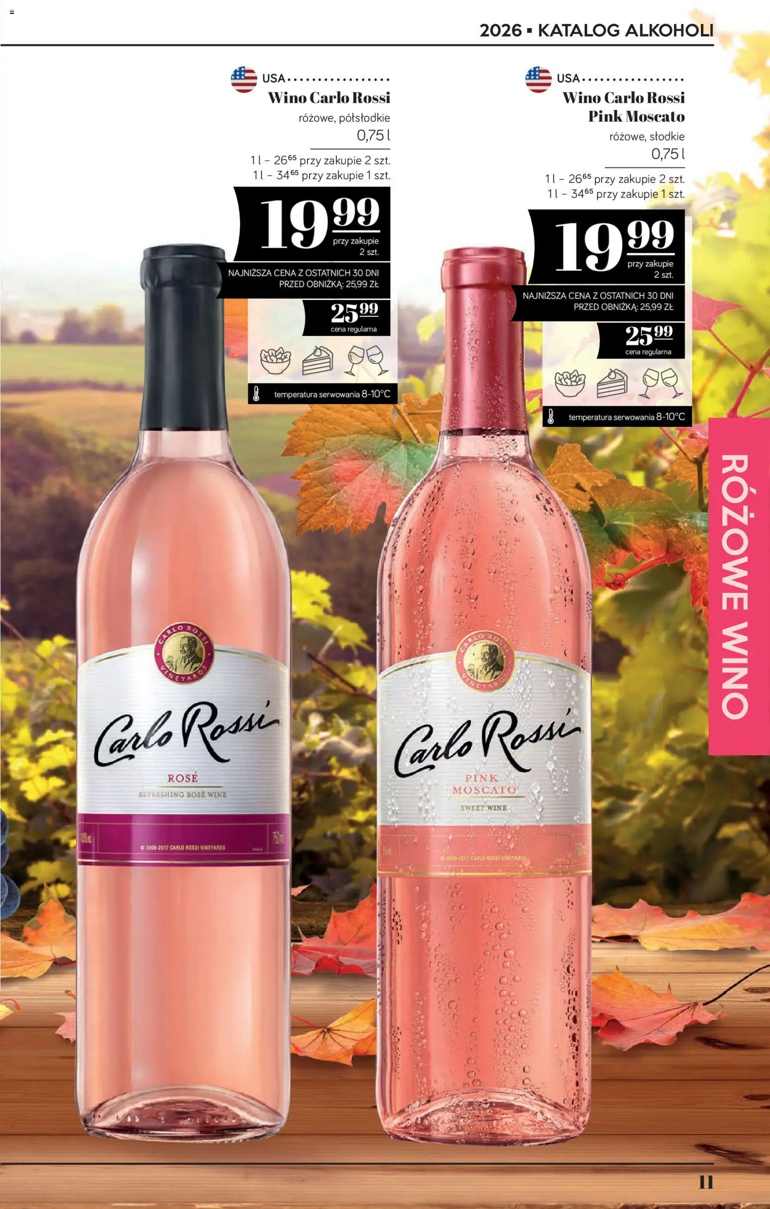 POLOmarket katalog - Alkoholi od 08.10.2026 | Strona: 11 | Produkty: Carlo Rossi Rose, Wino, Carlo Rossi