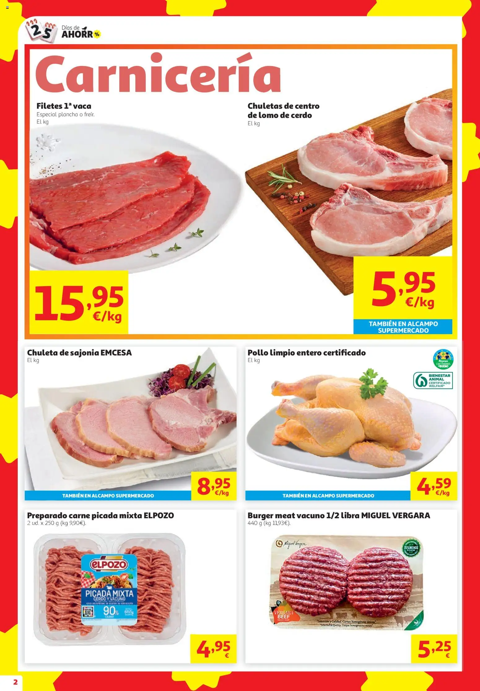 Alcampo HG Unico │ válido desde el 08/10/2026 | Página: 2 | Productos: Carne picada, Lomo, Plancha, Carne