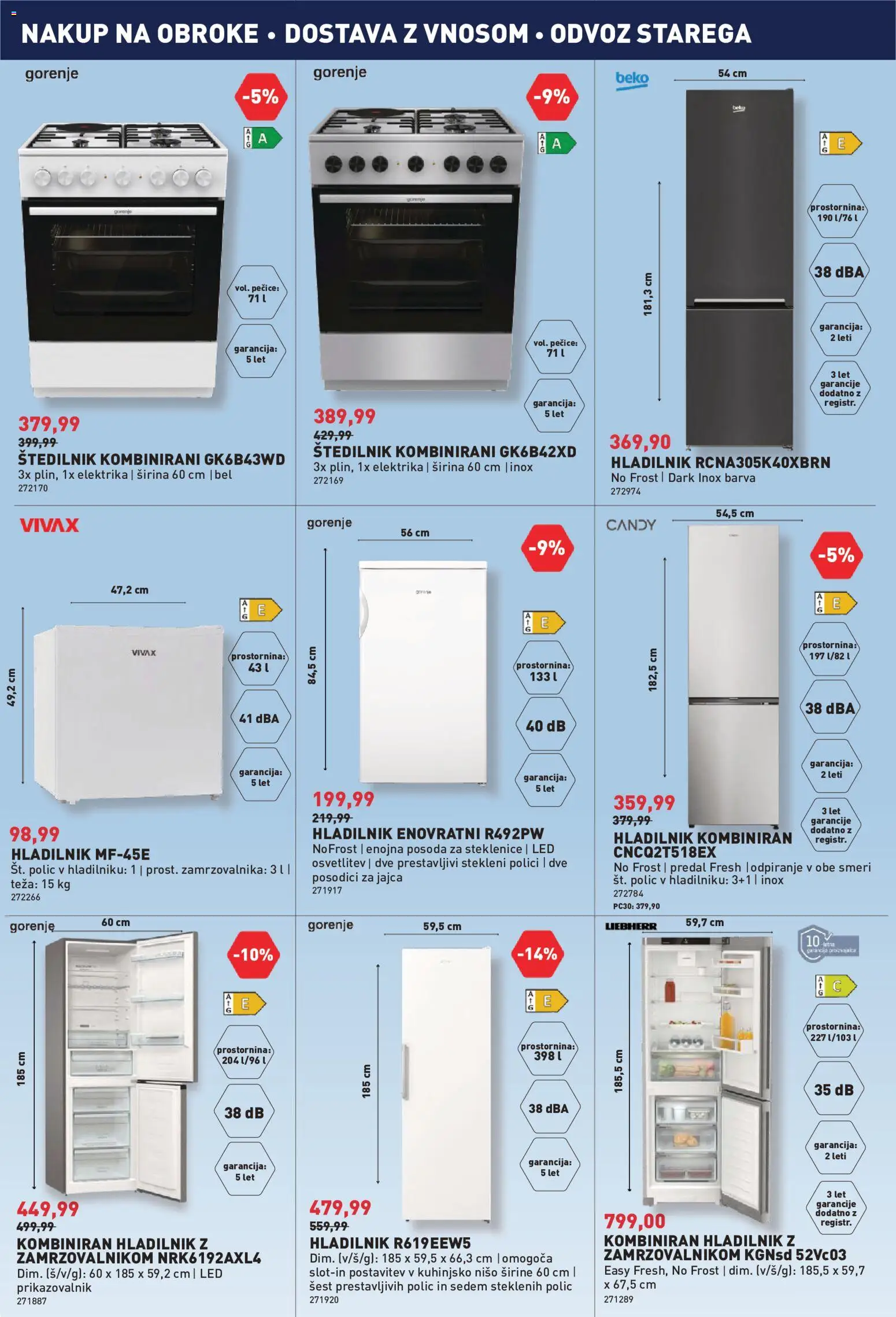 Novi Inpos katalog ponudbe – veljaven od 04.06.2026 | Stran: 17 | Izdelki: Hladilnik, Teza, Barva, Štedilnik