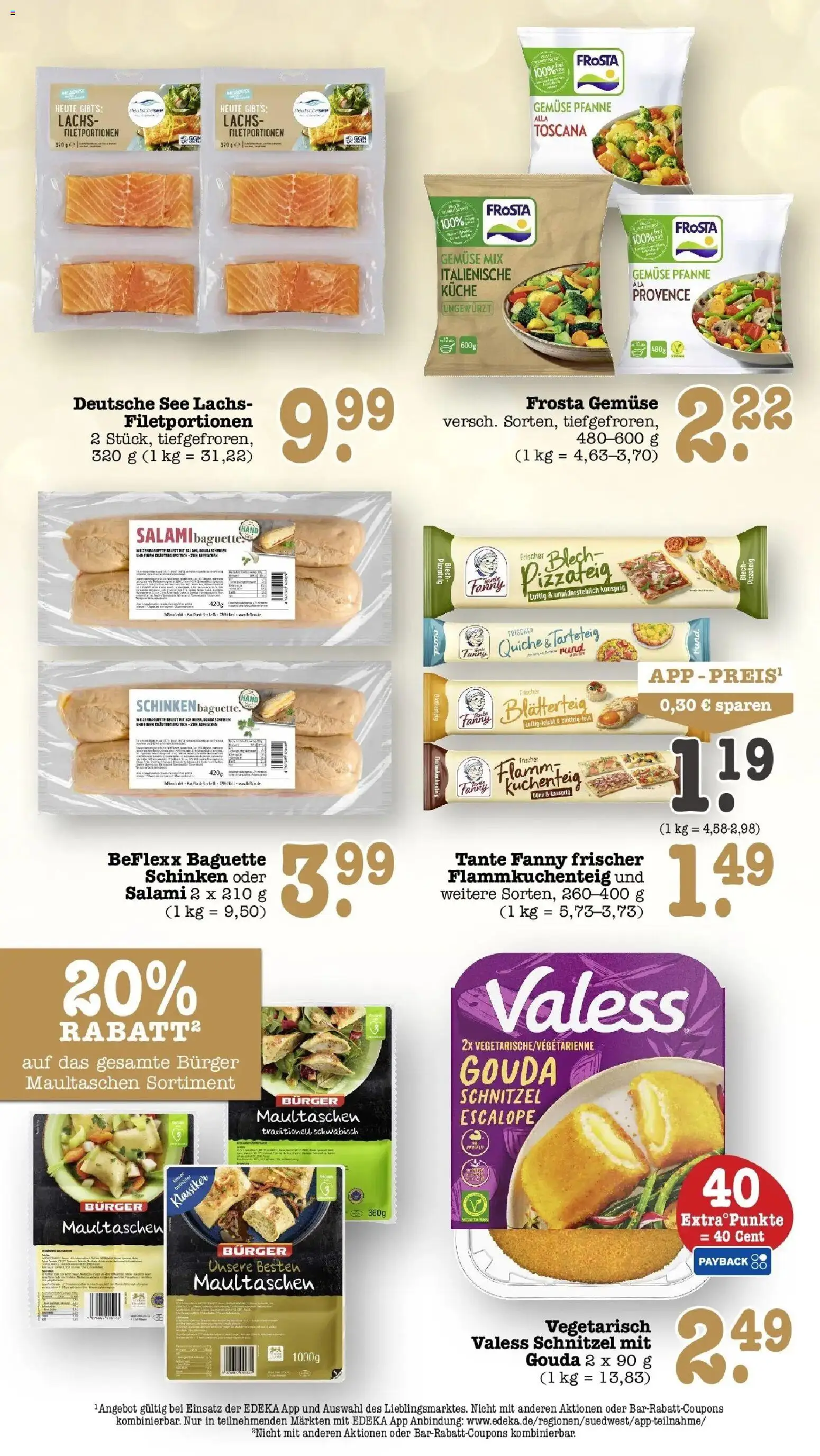 E center Prospekt Karlsruhe (ab 12.10.2026) zum Blättern | Seite: 29 | Produkte: Baguette, Frosta, Lachs, Maultaschen