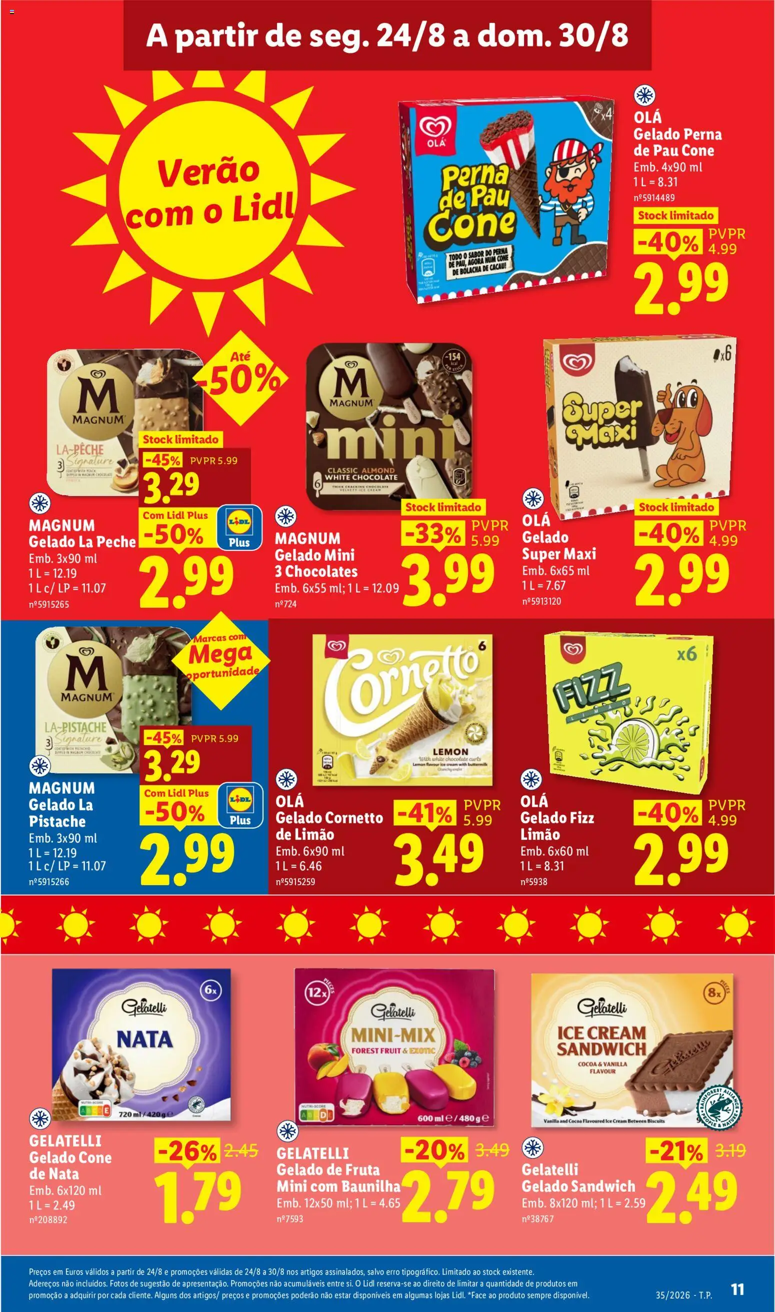Lidl folheto │ válido de 24/08/2026 | Página: 11 | Produtos: Cacau, Gelado, Chocolate, Nata