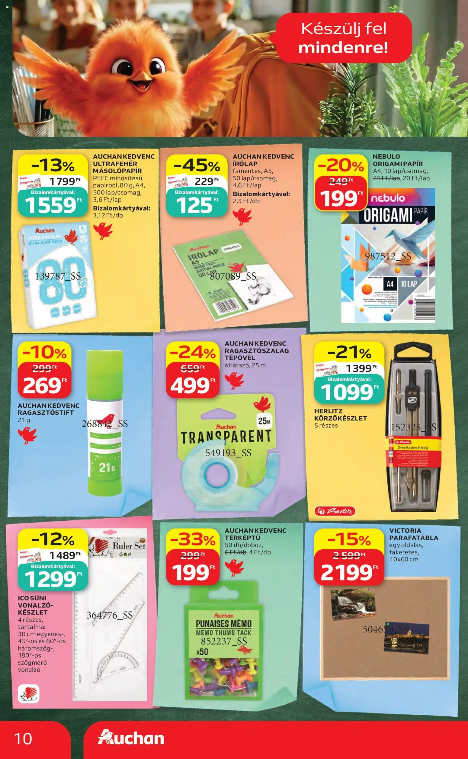 Auchan akciós ujság - amely érvényes a következő dátumtól: 2026.08.06. | Oldal: 10 | Termékek: Parafatábla