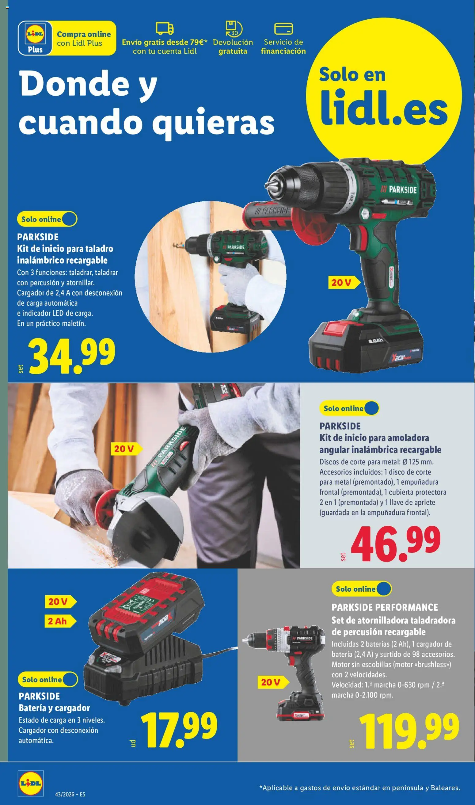 Lidl folleto de bazar │ válido desde el 19/10/2026 | Página: 4 | Productos: Disco, Taladro inalámbrico, Batería