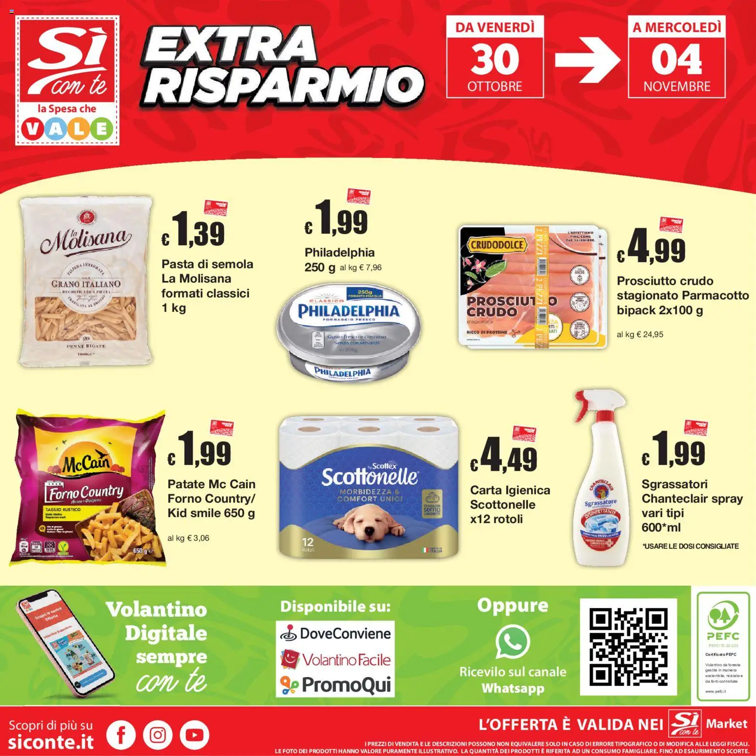 Volantino Sì con Te del 22/10/2026 | Pagina: 16 | Prodotti: Carta igienica, La Molisana, Patate, Forno
