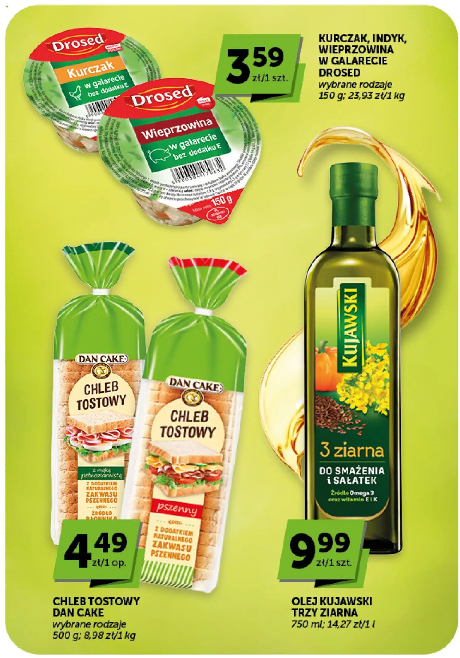 Groszek gazetka od 30.07.2026 | Strona: 19 | Produkty: Kurczak, Olej kujawski, Chleb, Wieprzowina