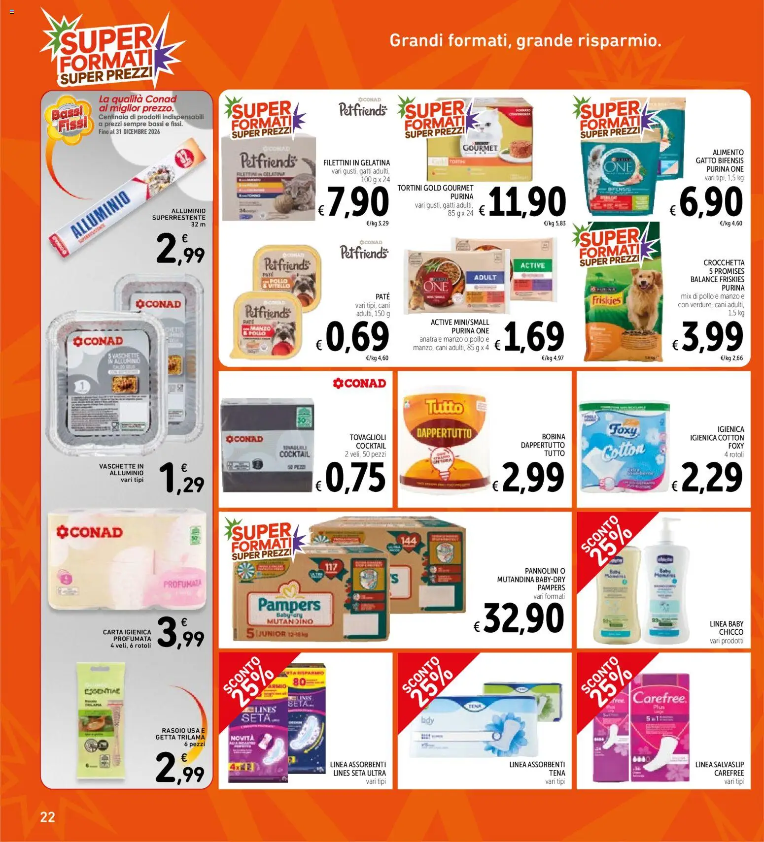 Volantino Spazio Conad del 20/10/2026 | Pagina: 22 | Prodotti: Rasoio, Alluminio, Anatra, Vaschette