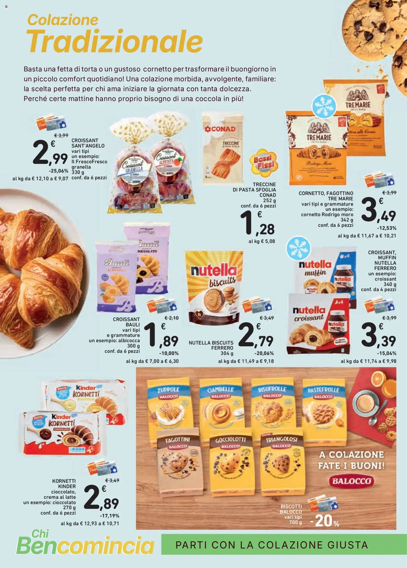 Volantino Conad del 27/08/2026 | Pagina: 4 | Prodotti: Ciambelle, Pasta sfoglia, Muffin, Torta