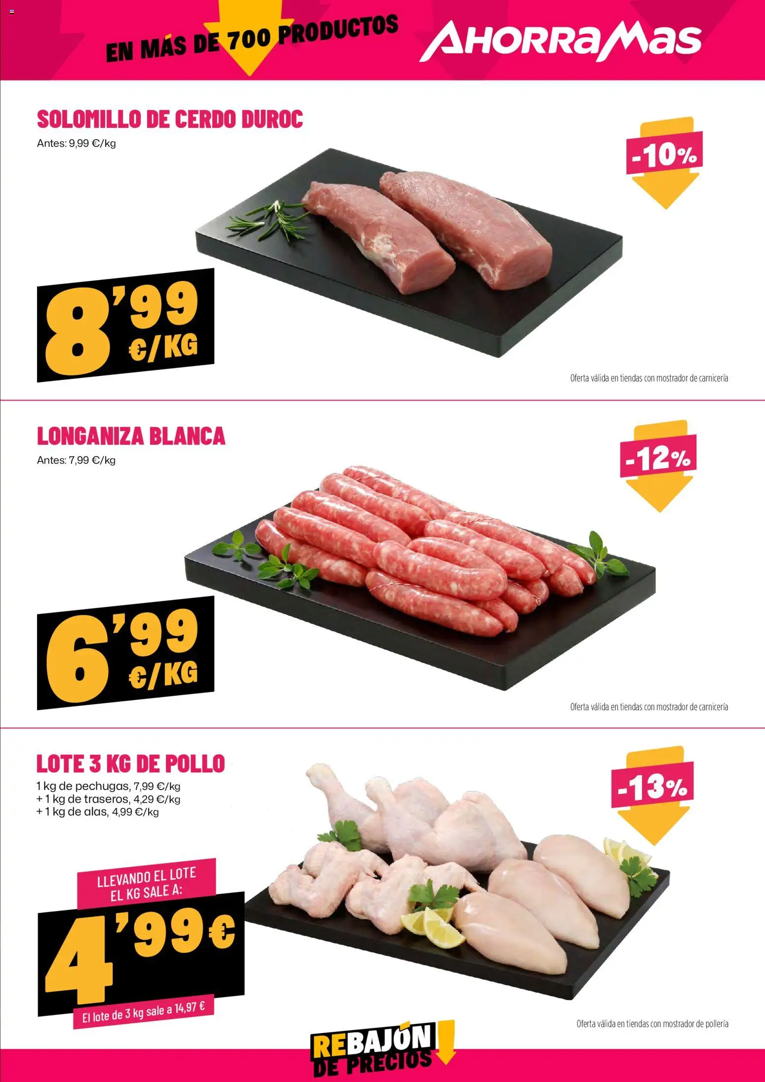 AhorraMas folleto │ válido desde el 13/08/2026 | Página: 9 | Productos: Solomillo de cerdo, Cerdo, Longaniza, Pollo