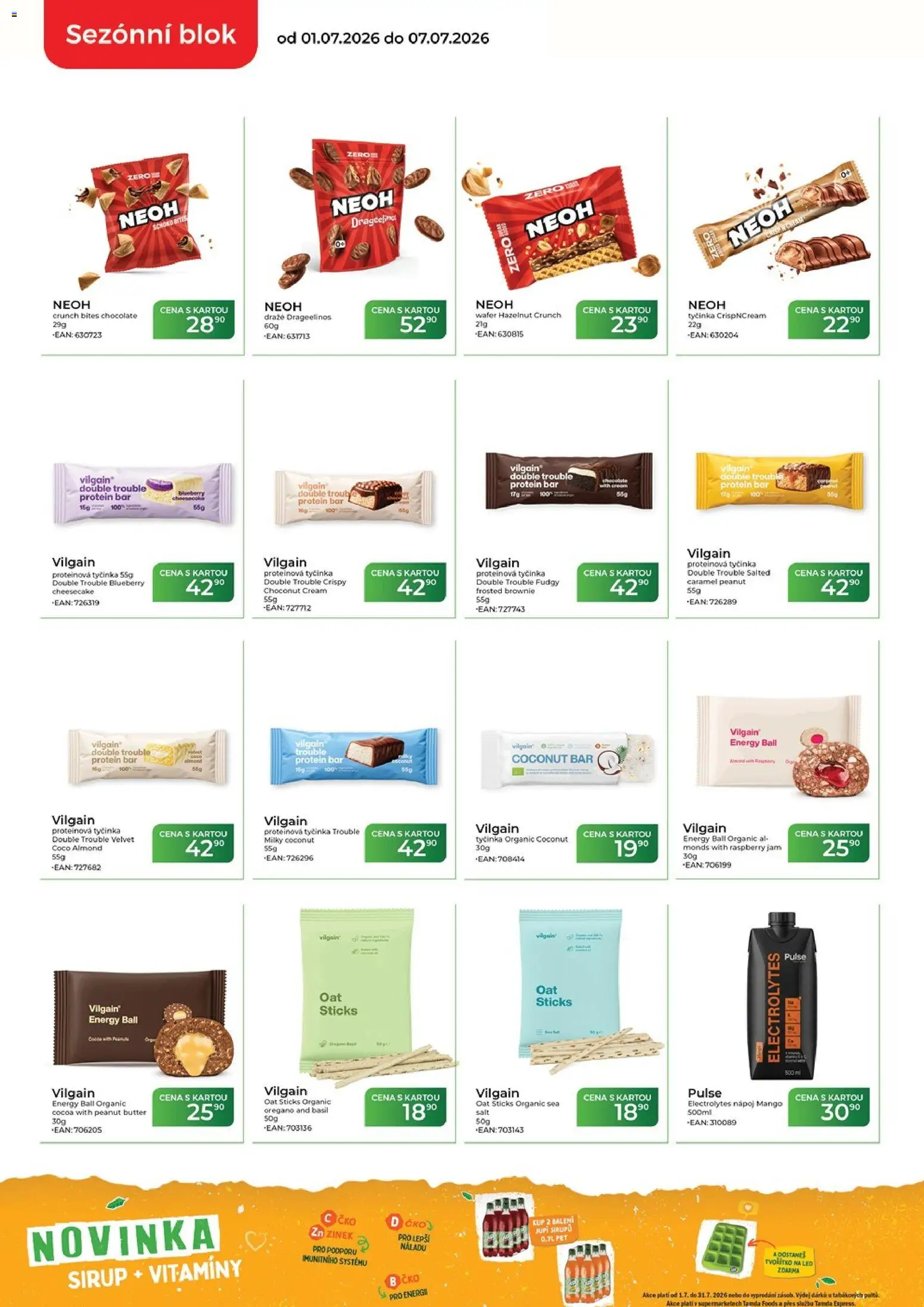 Tamda Foods leták od 01.07.2026 | Strana: 3 | Produkty: Protein bar, Vitamíny, Velvet, Protein