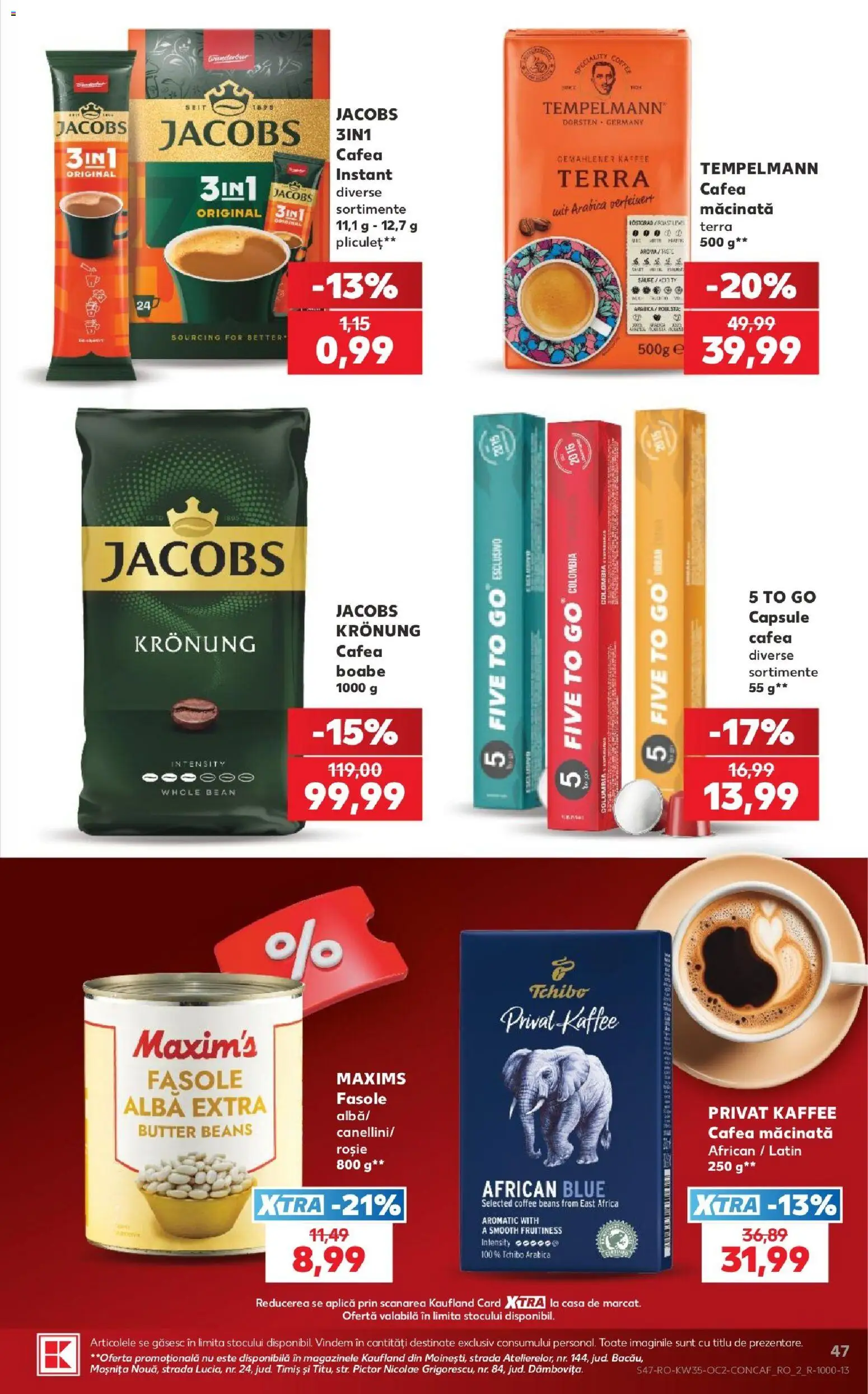 Noul catalog Kaufland – valabil de la 26.08.2026 | Pagină: 47 | Produse: Alba, Aplică, Cafea macinata, Cafea