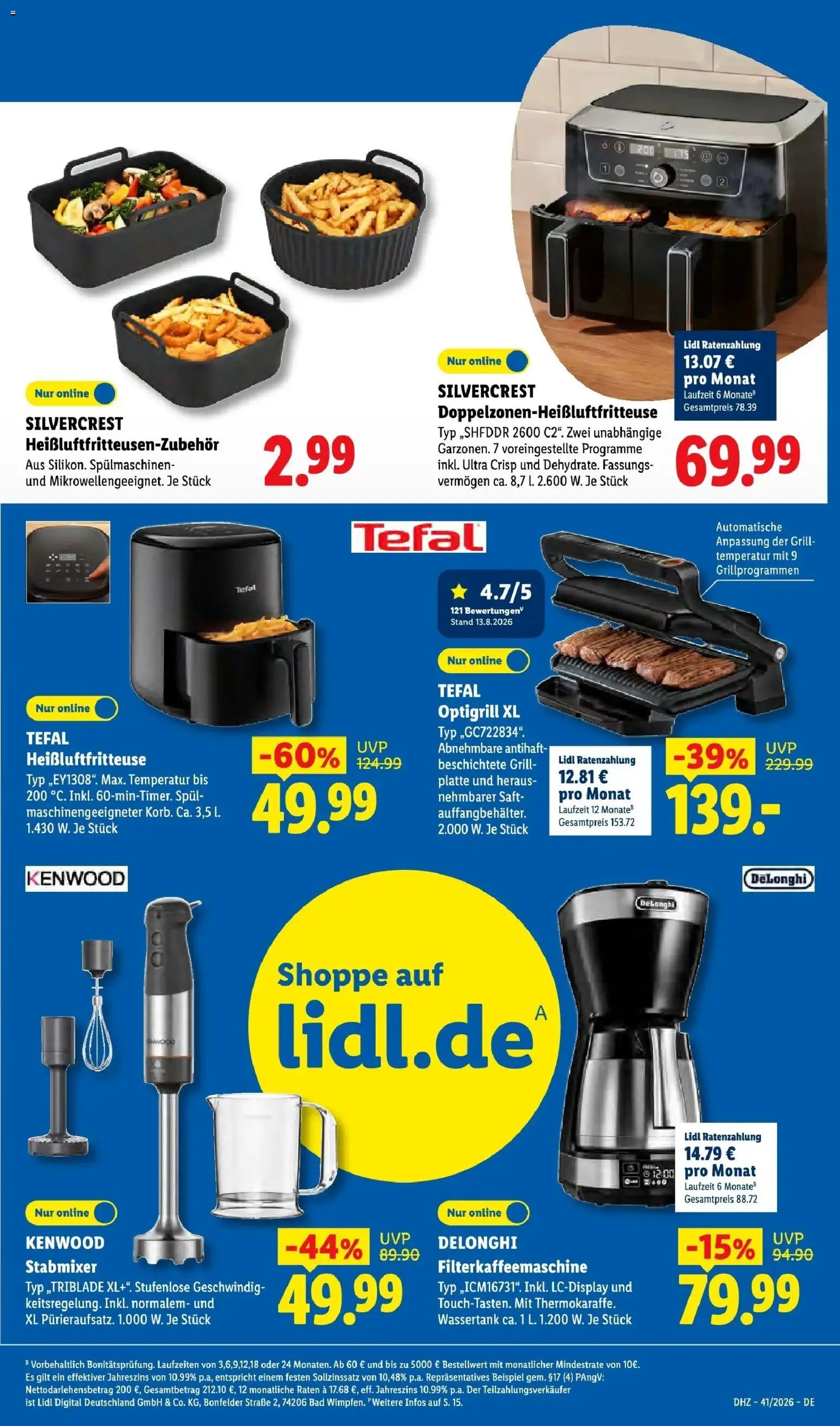 Lidl Prospekt Bergisch Gladbach (ab 05.10.2026) zum Blättern » Angebote | Seite: 39 | Produkte: Grill, Saft, Filterkaffeemaschine, Stabmixer