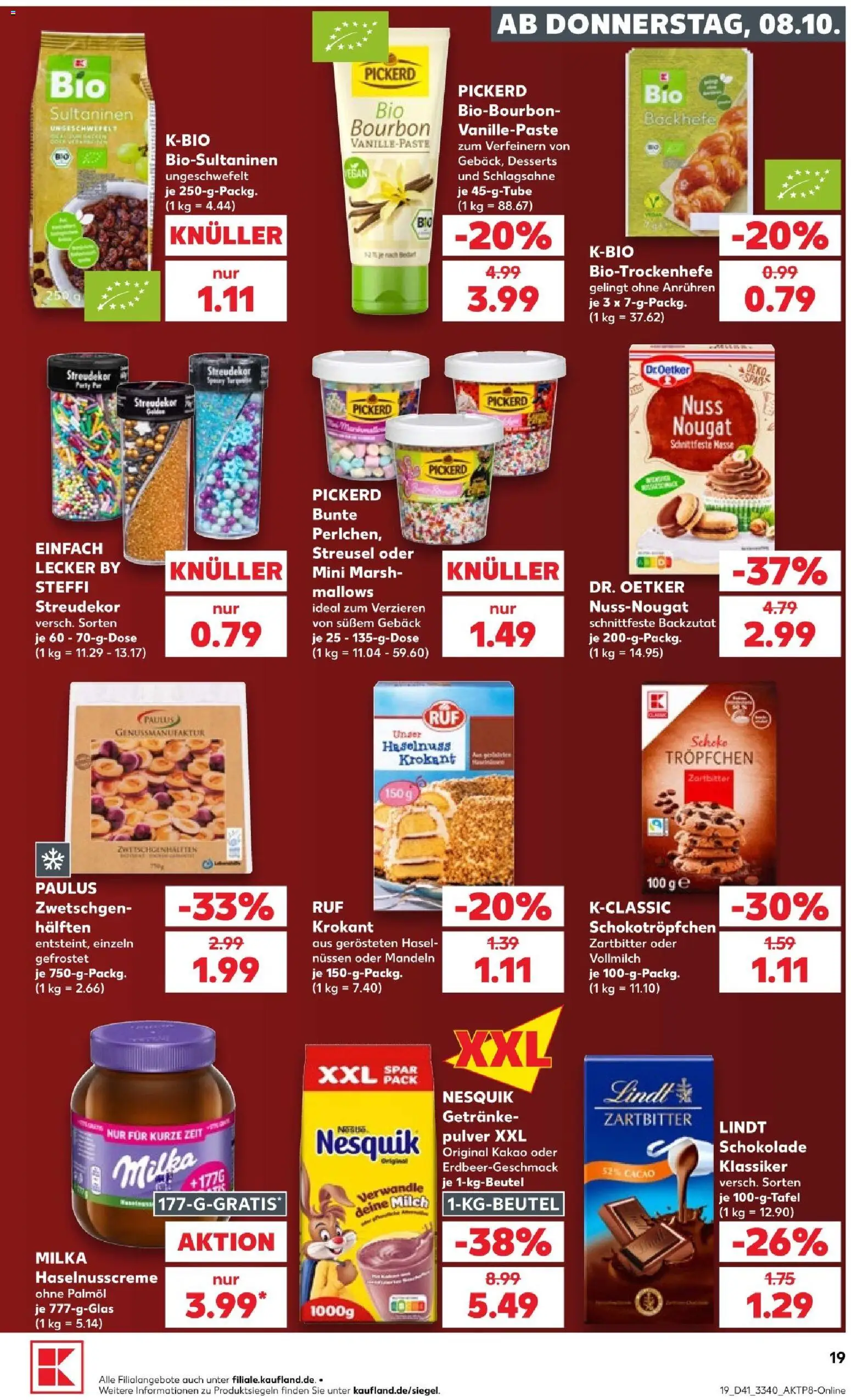 Kaufland Prospekt Rostock – gültig ab 08.10.2026 | Seite: 19 | Produkte: Mandeln, Vanille, Zucker, Bourbon