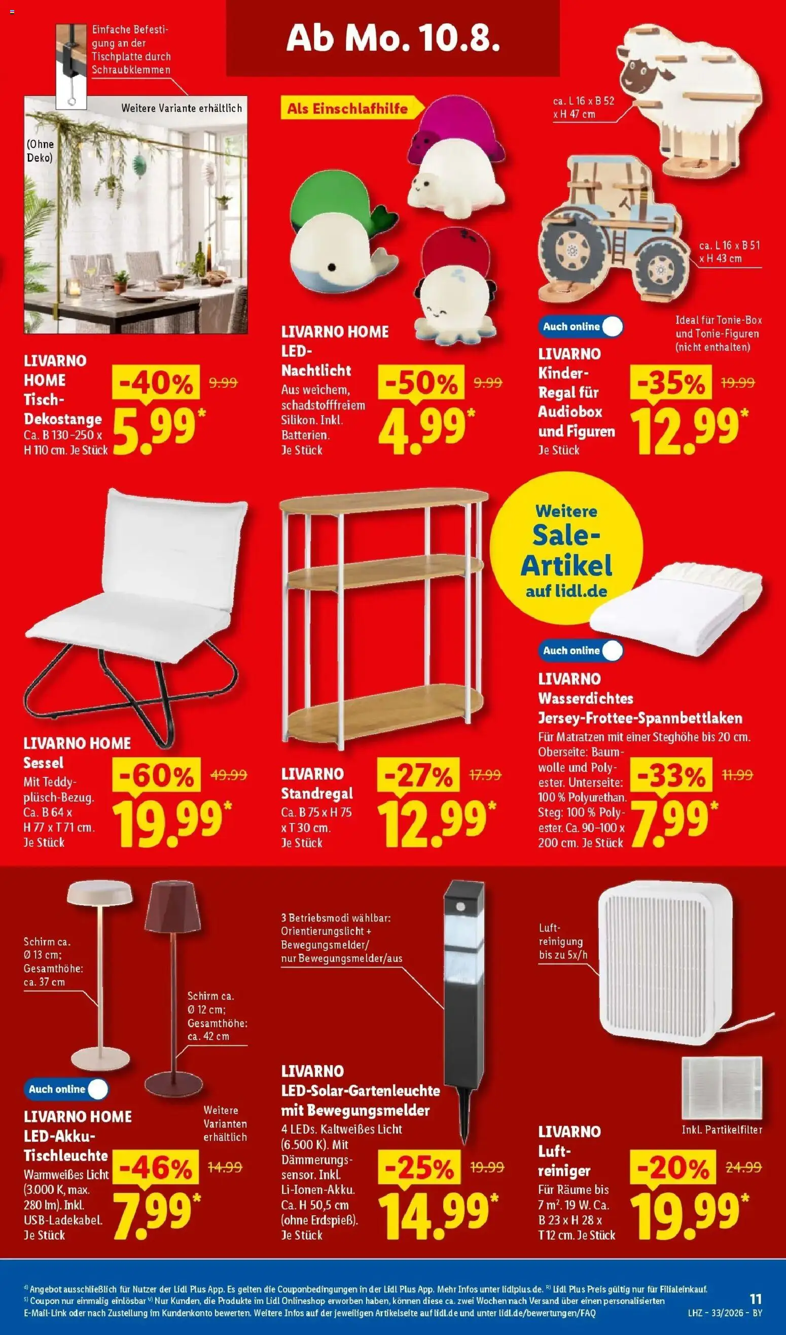 Lidl Prospekt Hof-innenstadt – gültig ab 10.08.2026 | Seite: 27 | Produkte: Luftreiniger, Sessel, Regal, Nachtlicht
