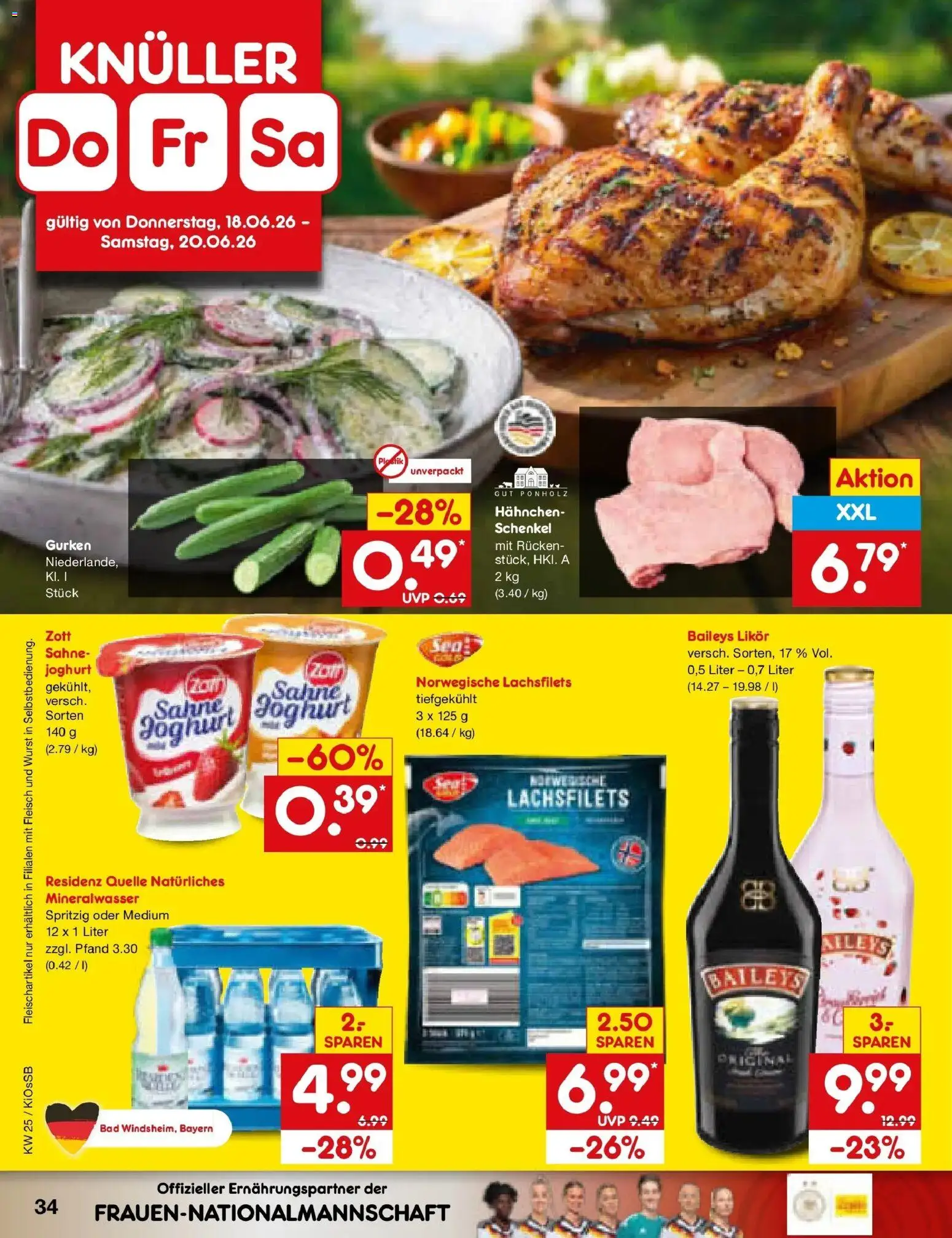 Netto Marken-Discount Prospekt Oberhaid – gültig ab 15.06.2026 | Seite: 46 | Produkte: Mineralwasser, Wurst, Baileys, Sahne