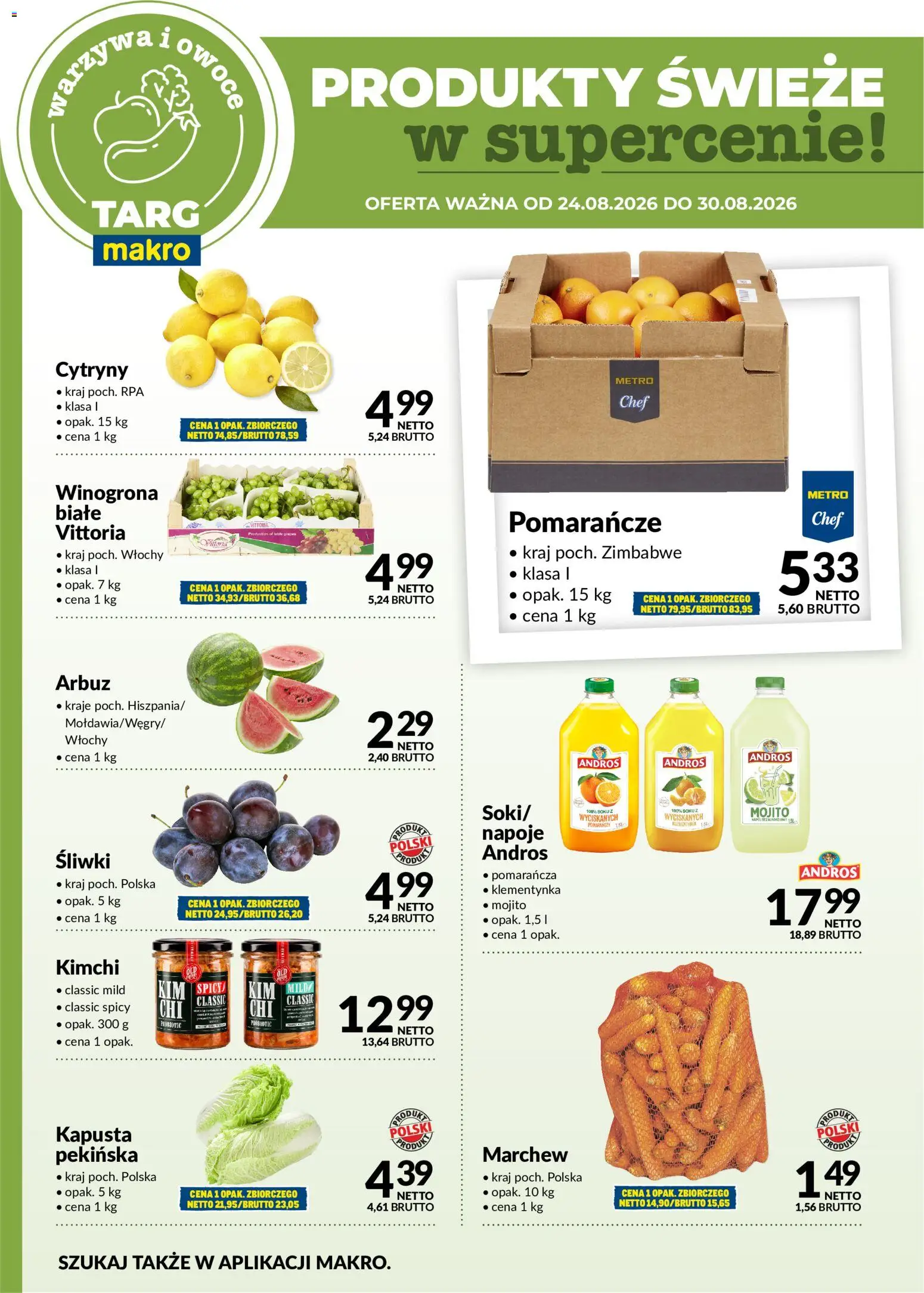 Makro gazetka - Oferta świeża w super cenach od 24.08.2026 | Strona: 5 | Produkty: Mojito, Napoje, Cytryny, Śliwki