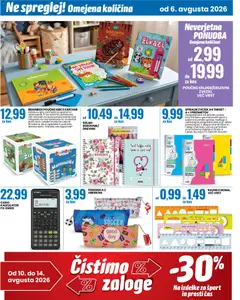 Eurospin katalog akcije – veljaven od 06.08.2026 | Stran: 19 | Izdelki: Igra, Kalkulator, Kos, Zvezek