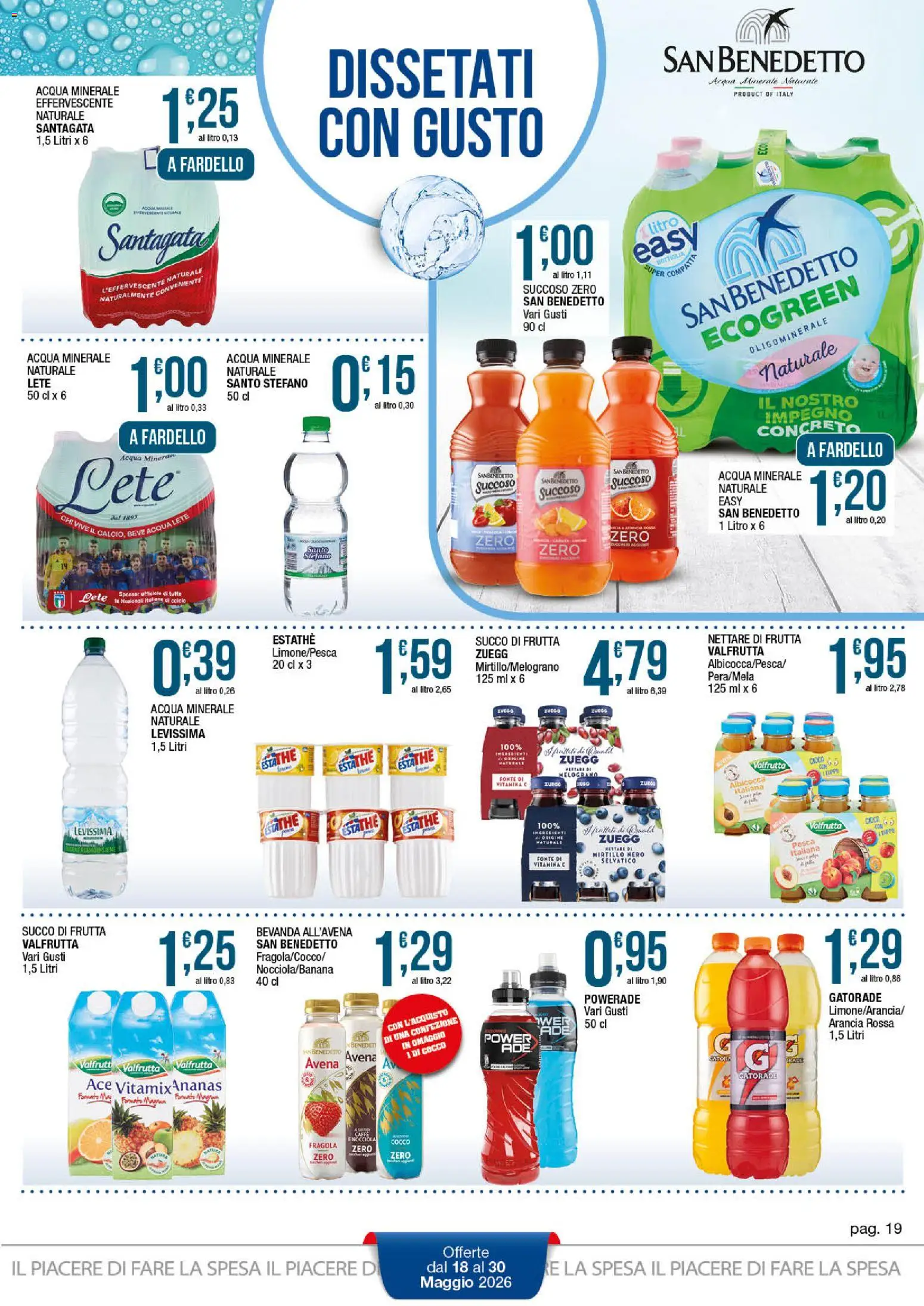 Volantino Sidis del 18.05.2026 | Pagina: 19 | Prodotti: Succo, Acqua, Cocco, Succo di frutta