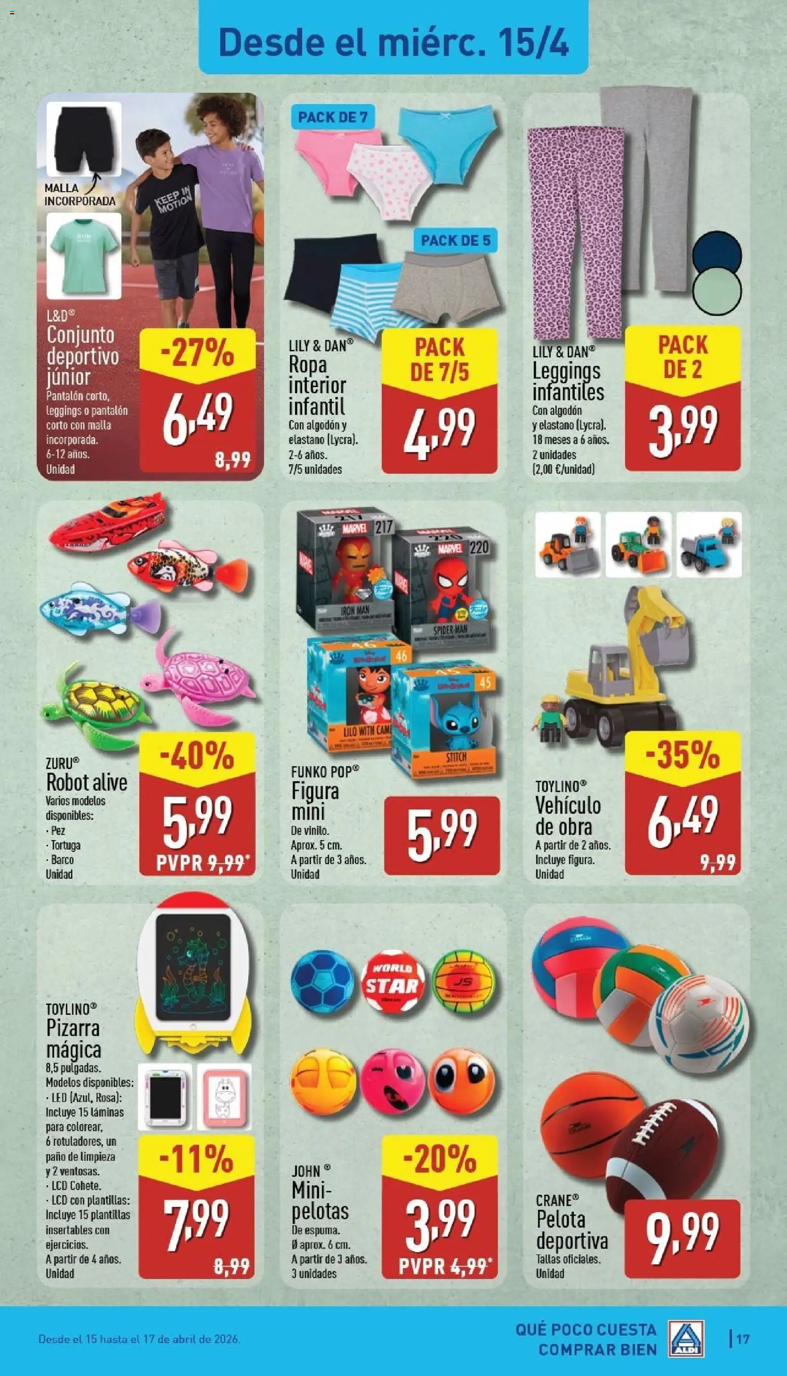 Aldi folleto Baleares │ válido desde el 13.04.2026 | Página: 17 | Productos: Ropa interior, Ropa, Robot, Pantalón corto