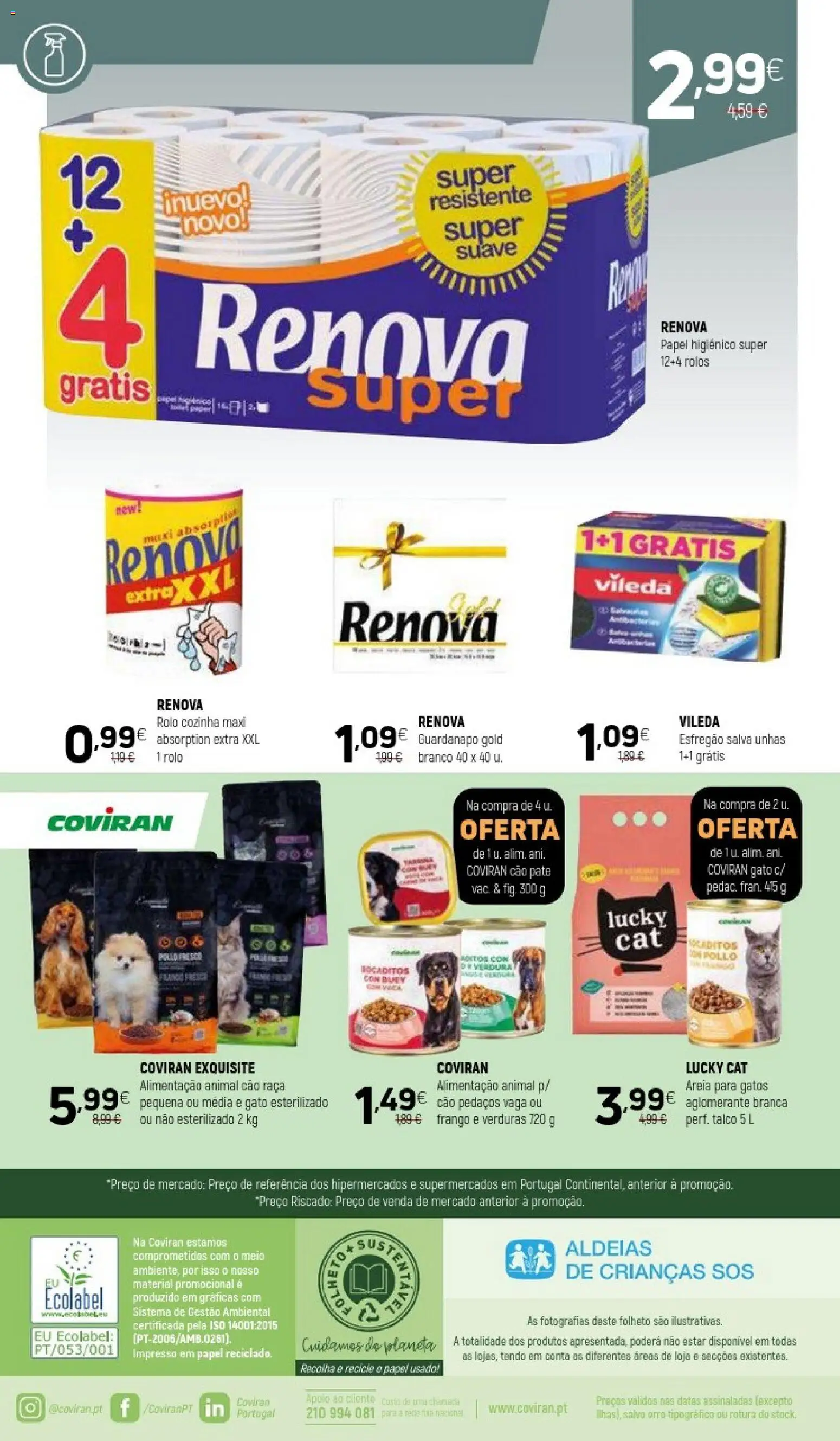 Coviran folheto │ válido de 22/09/2026 | Página: 20 | Produtos: Papel higiénico, Areia, Frango, Areia para gatos