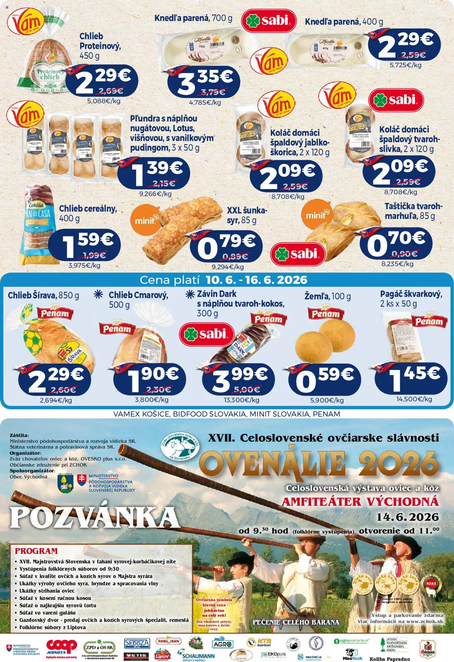 Nové Milk Agro akcie – leták je platný od 10.06.2026 | Strana: 7 | Produkty: Šunka, Závin, Koláč, Tvaroh
