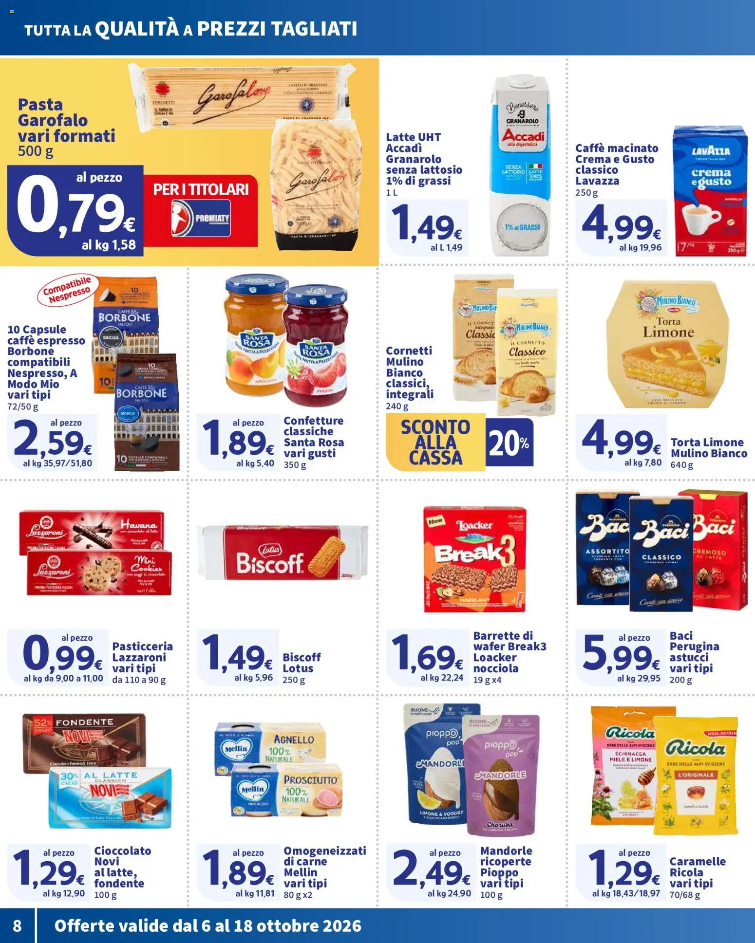 Volantino SIGMA del 06/10/2026 | Pagina: 8 | Prodotti: Crema, Latte, Cacao, Lavazza