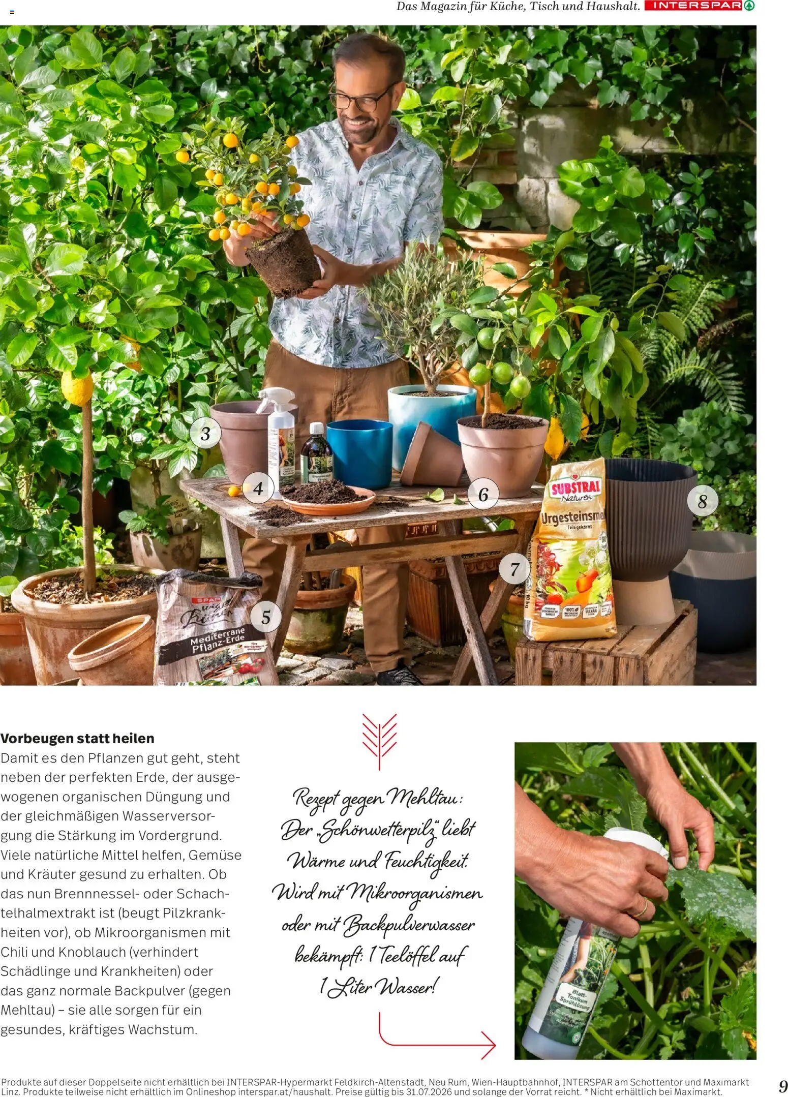 Interspar Mein Zuhause Magazin  gültig ab 07.04.2026 | Seite: 9 | Produkte: Wasser, Gemüse, Knoblauch, Tisch
