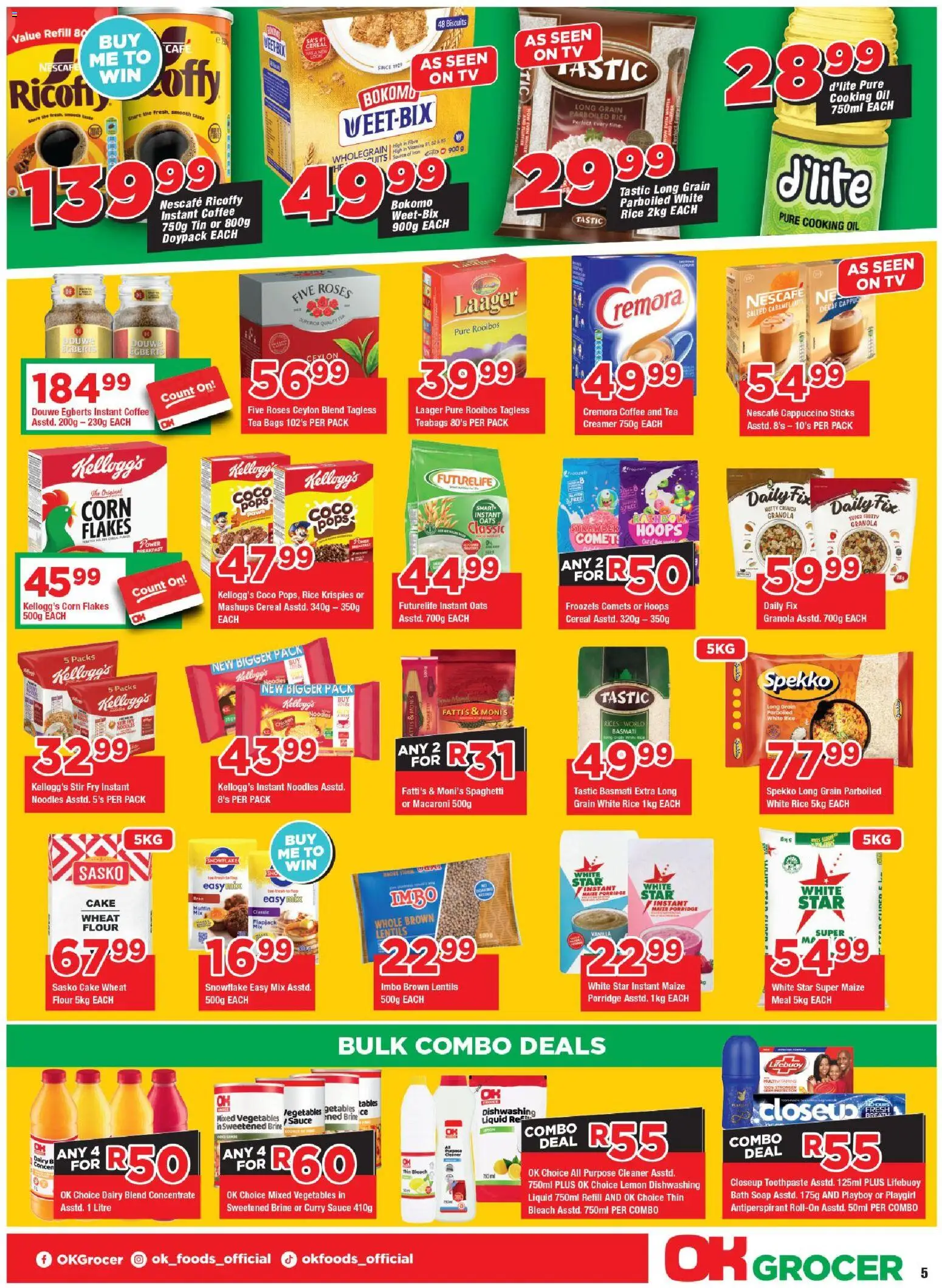 New OK Foods catalogue – valid from 24/06/2026 | Page: 5 | Products: Oats, Sauce, Lemon, Estuche organizador de viaje