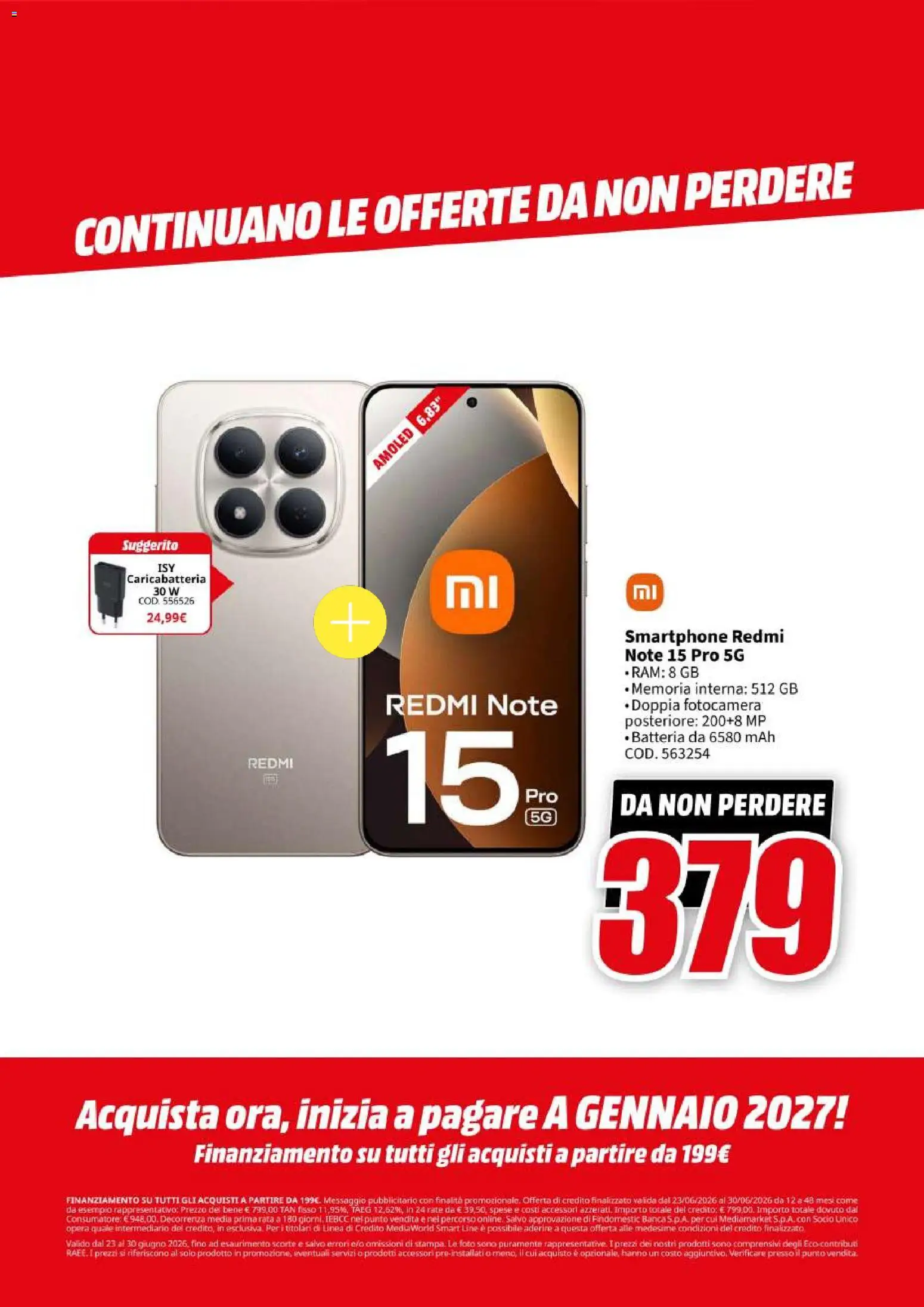 Volantino Media World del 23/06/2026 | Pagina: 4 | Prodotti: Smartphone, Fotocamera, Batteria