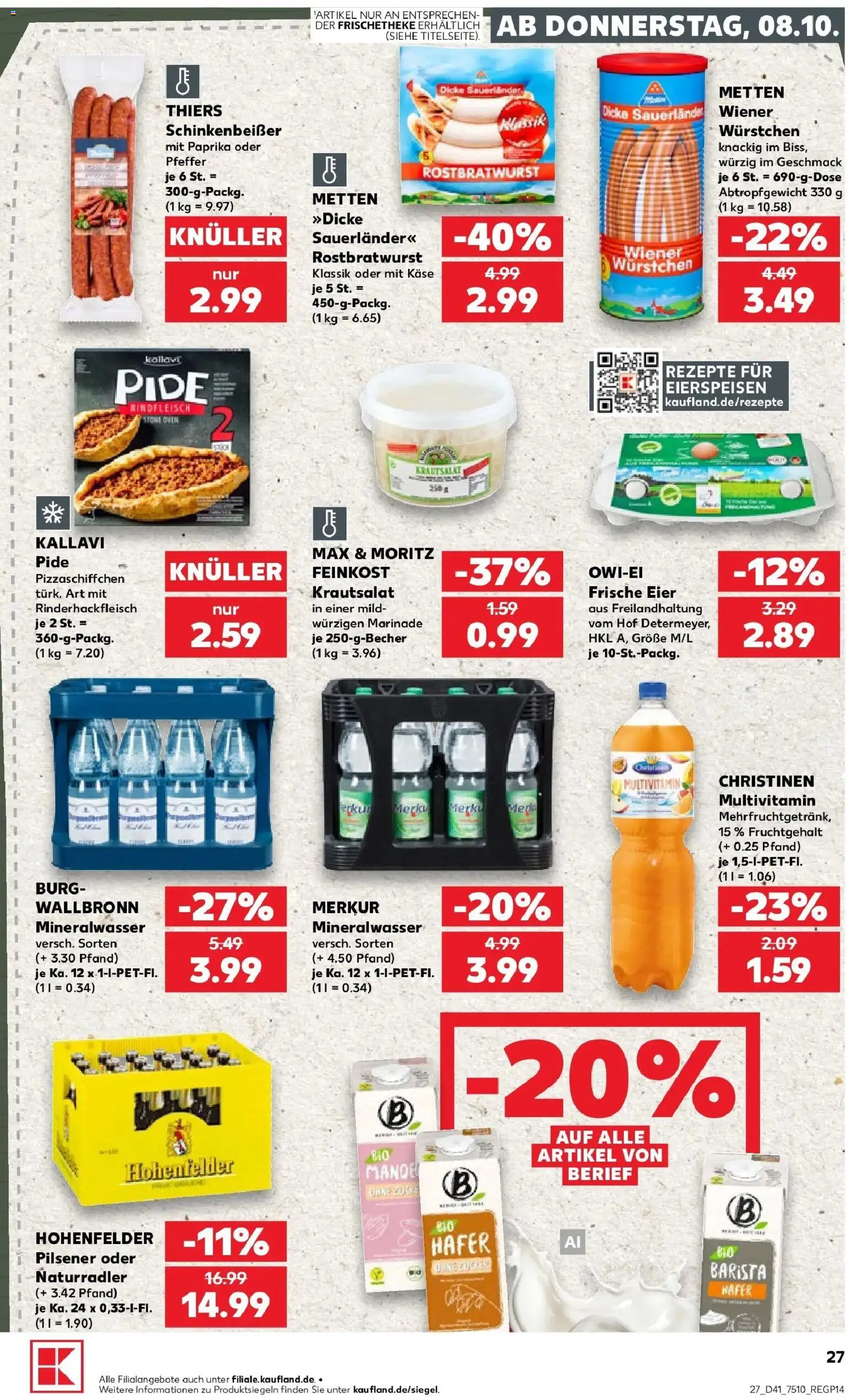 Prospekt Kaufland ab 05.10.2026 » Angebote Online zum Blättern | Seite: 37 | Produkte: Eier, Mineralwasser, Paprika, Rindfleisch