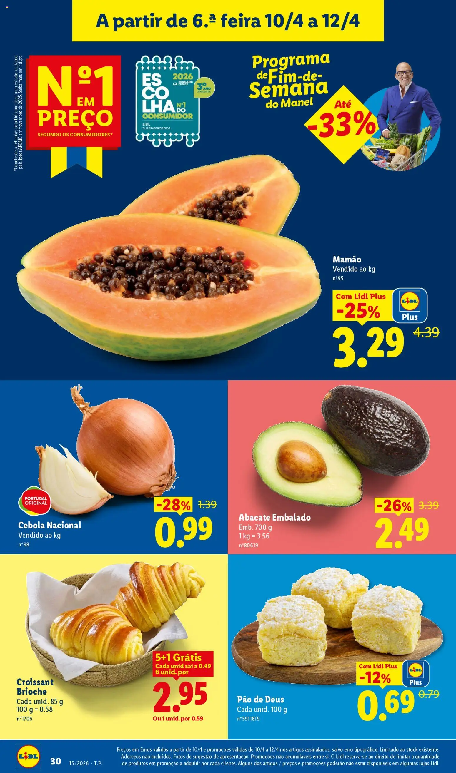Lidl folheto │ válido de 06.04.2026 | Página: 30 | Produtos: Base, Cebola, Pão, Abacate