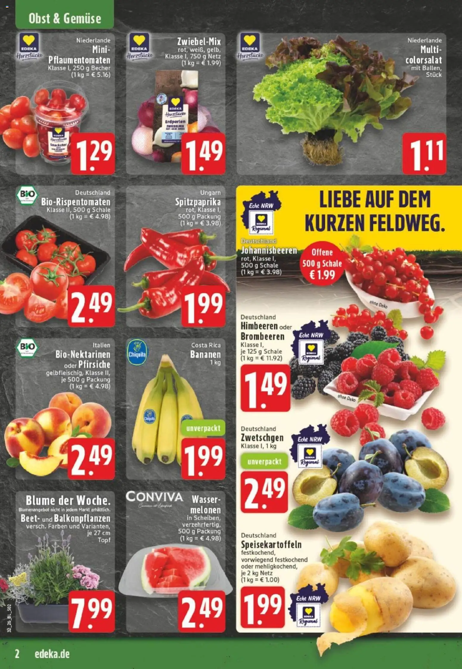 Edeka Prospekt Dortmund – gültig ab 03.08.2026 | Seite: 2 | Produkte: Zwetschgen, Wasser, Gemüse, Obst