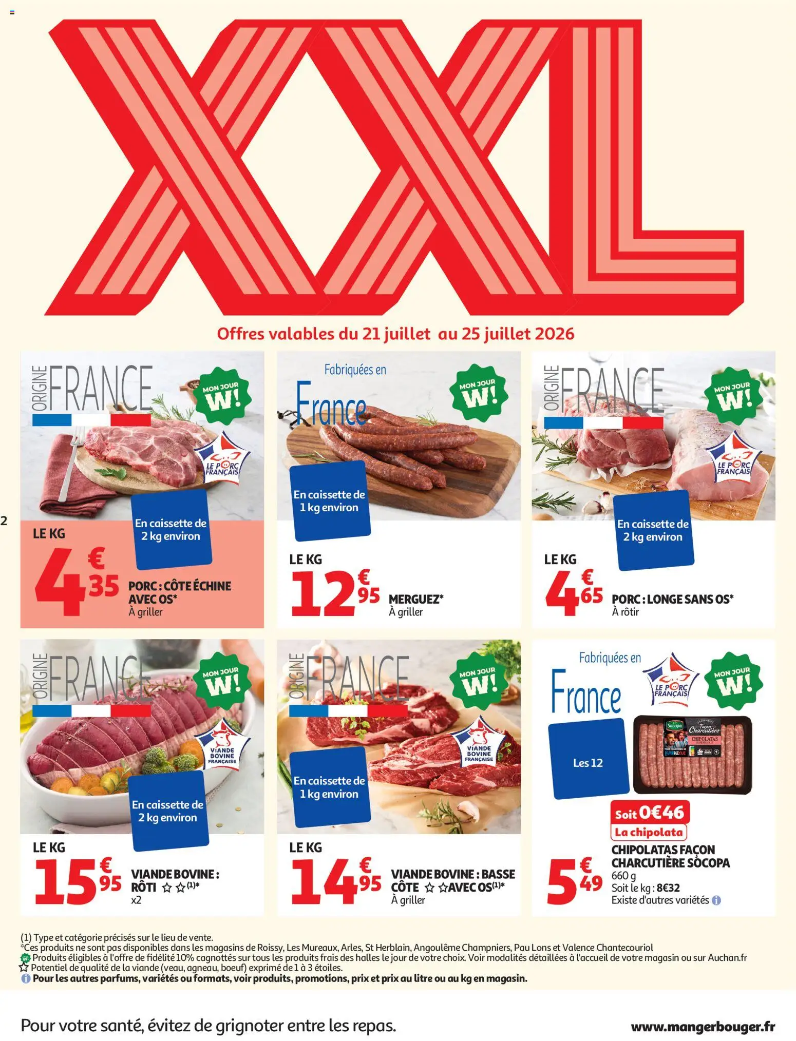 {H1} | Pagina: 2 | Producten: Merguez, Chipolata, La