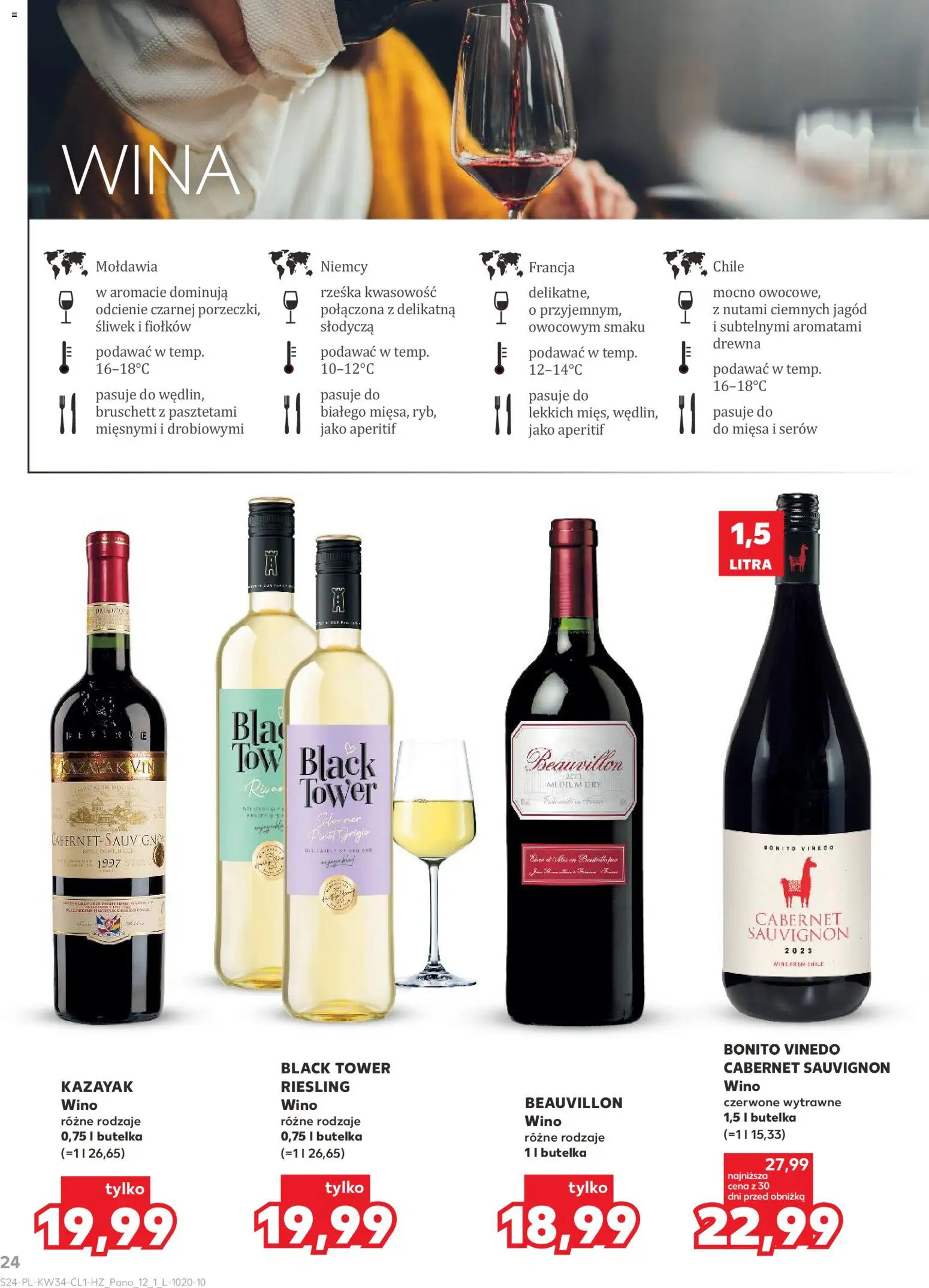 Kaufland Polsko leták - Barek od 20.08.2026 | Strana: 24 | Produkty: Cabernet Sauvignon, Riesling