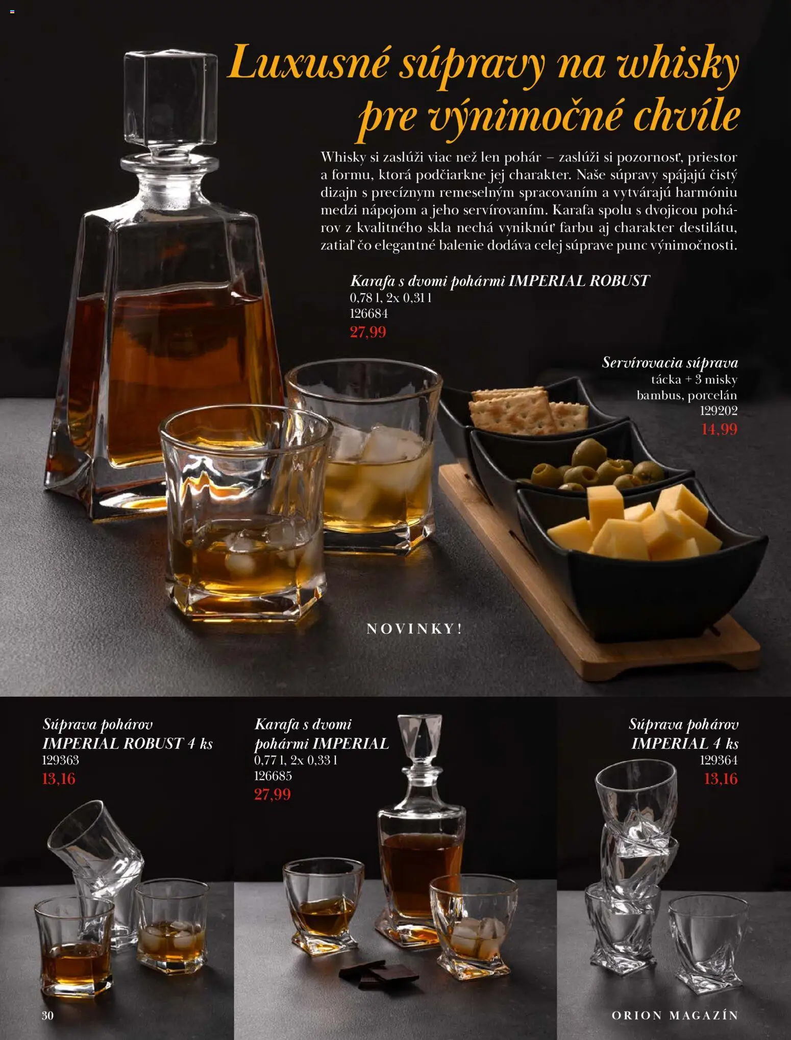 Nové Orion akcie – leták je platný od 22.09.2026 | Strana: 30 | Produkty: Whisky
