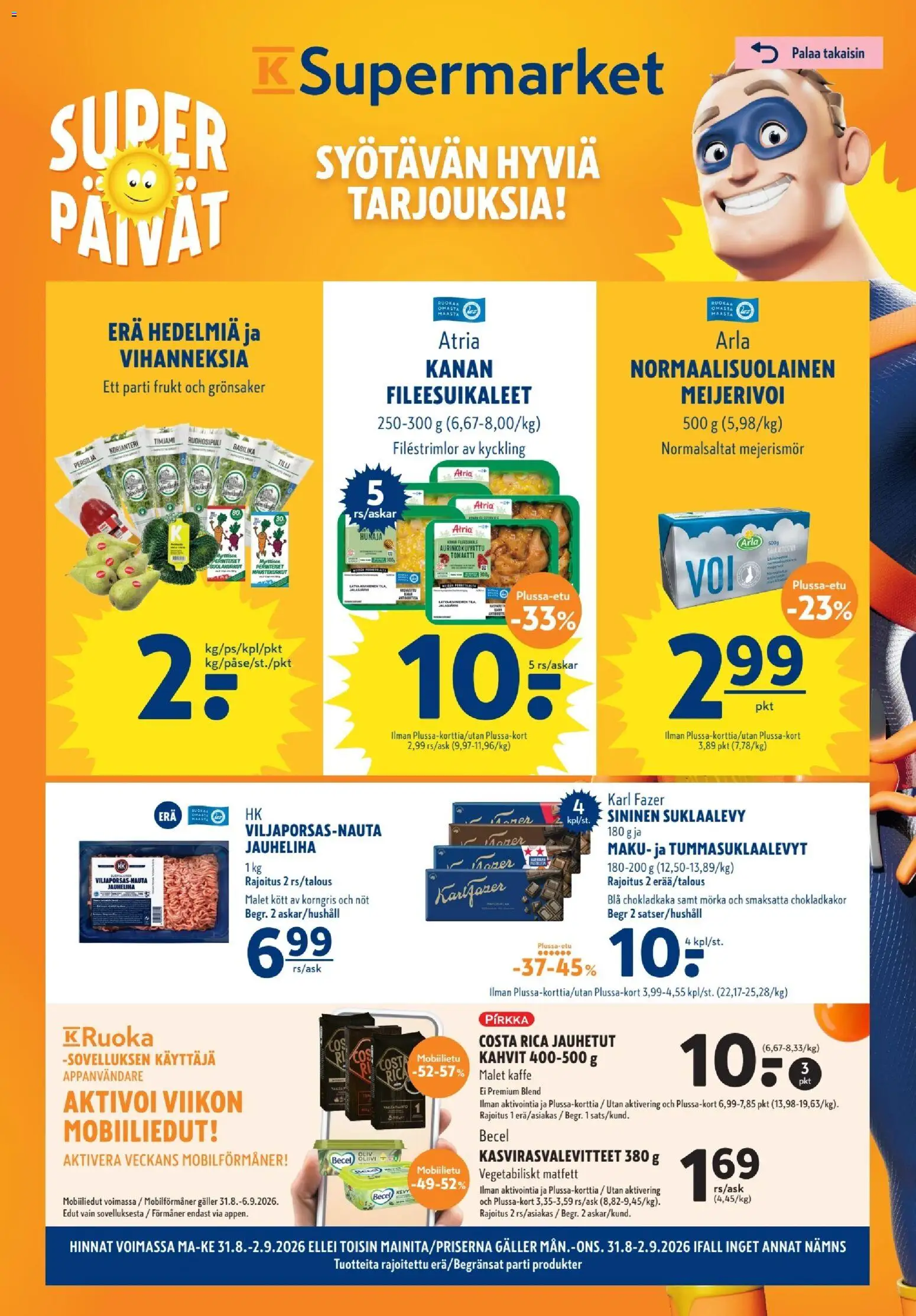 K-Supermarket tarjoukset – voimassa 31/08/2026 alkaen | Sivu: 1