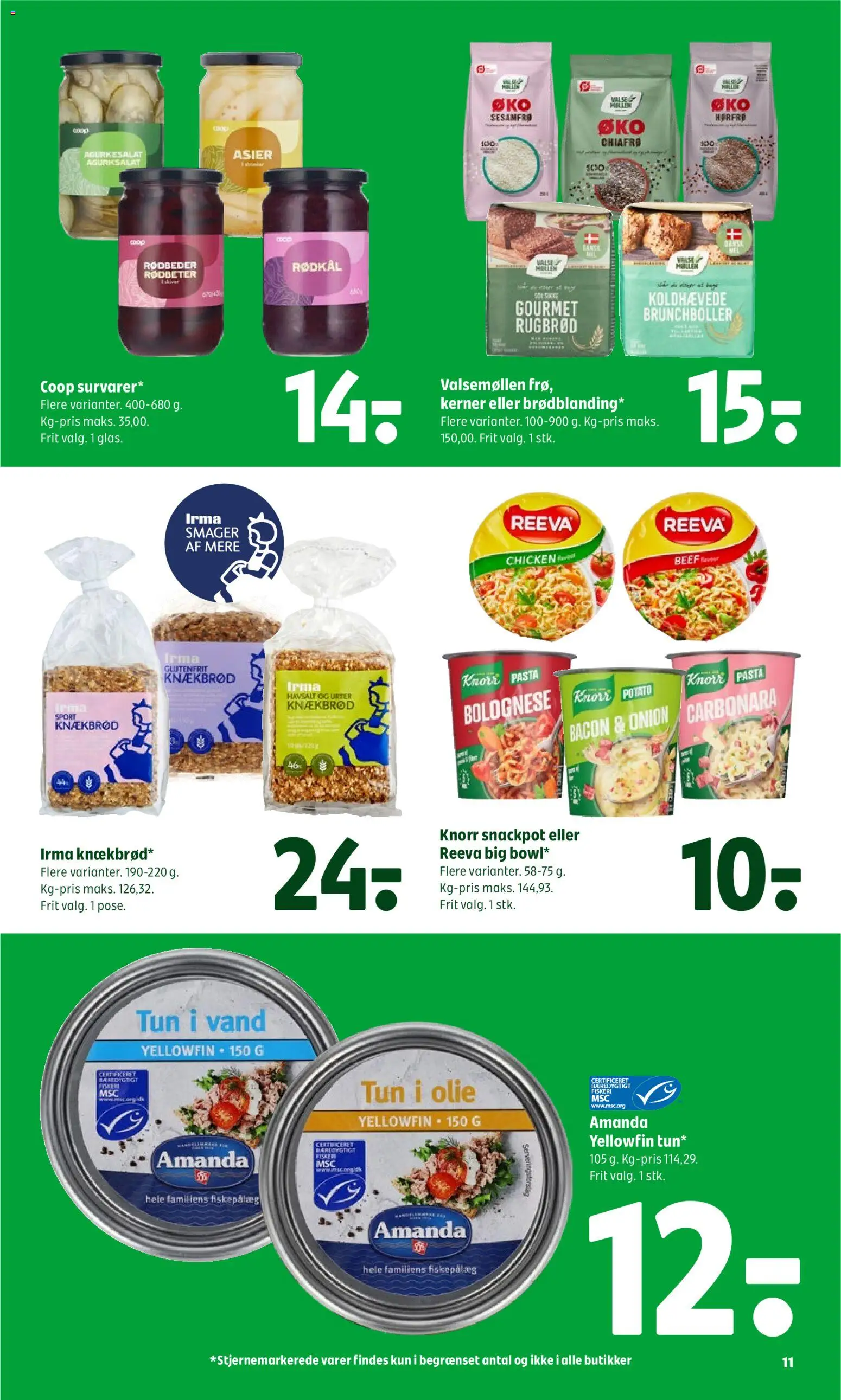 Coop 365 tilbudsavis – gyldig fra 25/06/2026 | Side: 15 | Produkter: Tun, Bacon, Knækbrød, Asier