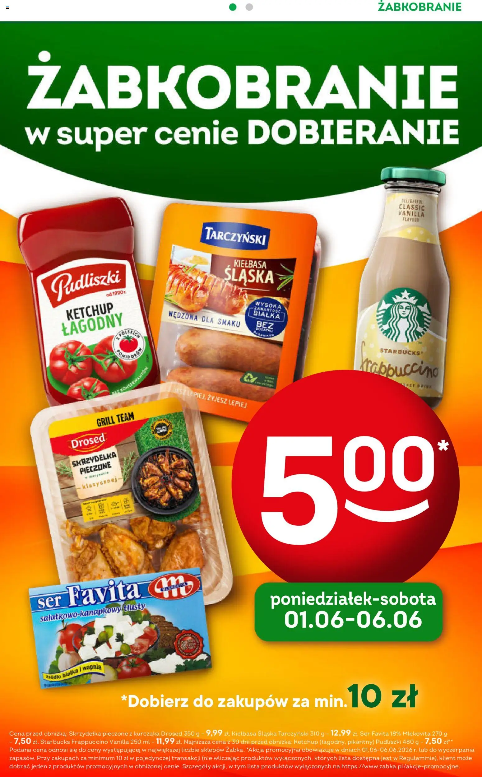 Żabka gazetka - Codzienne produkty od 03.06.2026 | Strona: 6 | Produkty: Kiełbasa, Ser favita, Grill, Kiełbasa śląska