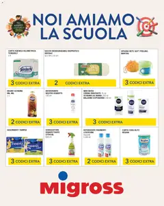 Anteprima del volantino Migross volantino Noi Amiamo la Scuola valido a partire dal 21/09/2026 | Pagina: 4 | Prodotti: Carta igienica, Deodorante, Detergente, Sgrassatore