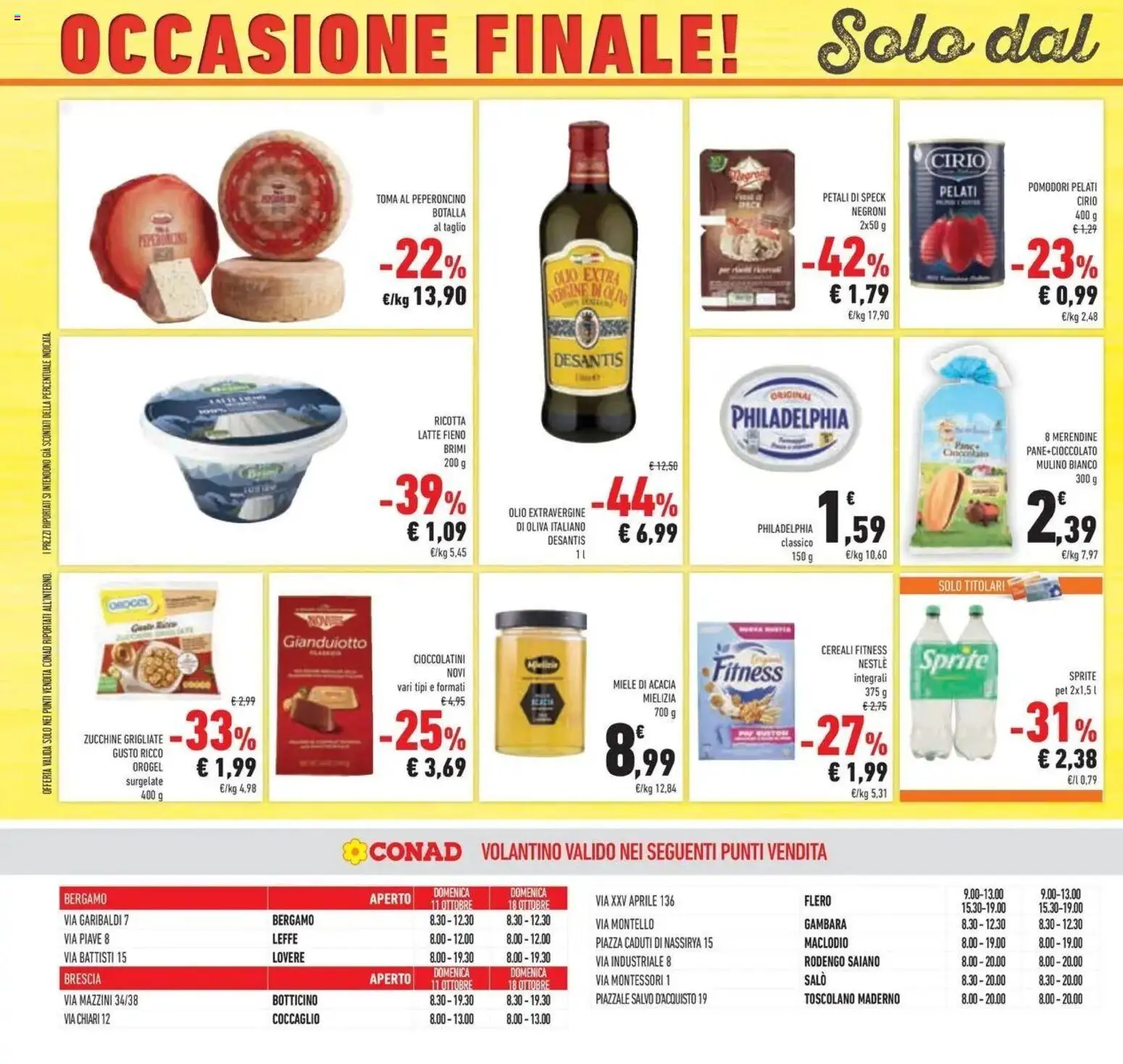 Anteprima volantino Conad dal 07/10/2026 prossima settimana | Pagina: 54 | Prodotti: Olio extravergine di oliva, Taglio, Pomodori, Sprite