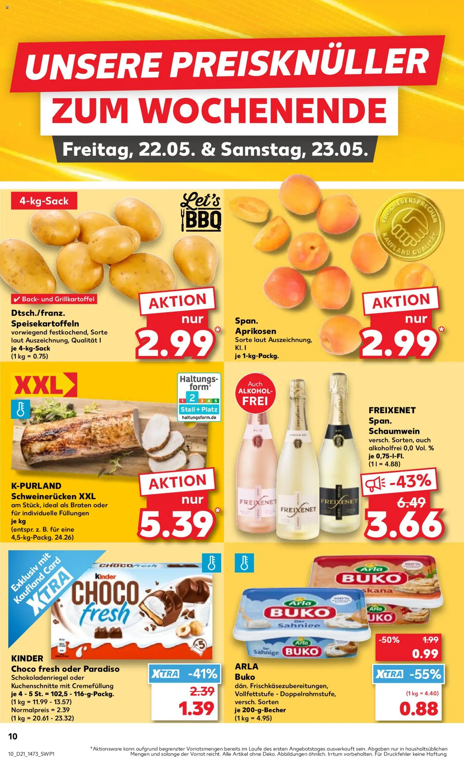 Kaufland Prospekt Potsdam	 – gültig ab 21.05.2026 | Seite: 10 | Produkte: Freixenet, Arla buko, Schweinerucken