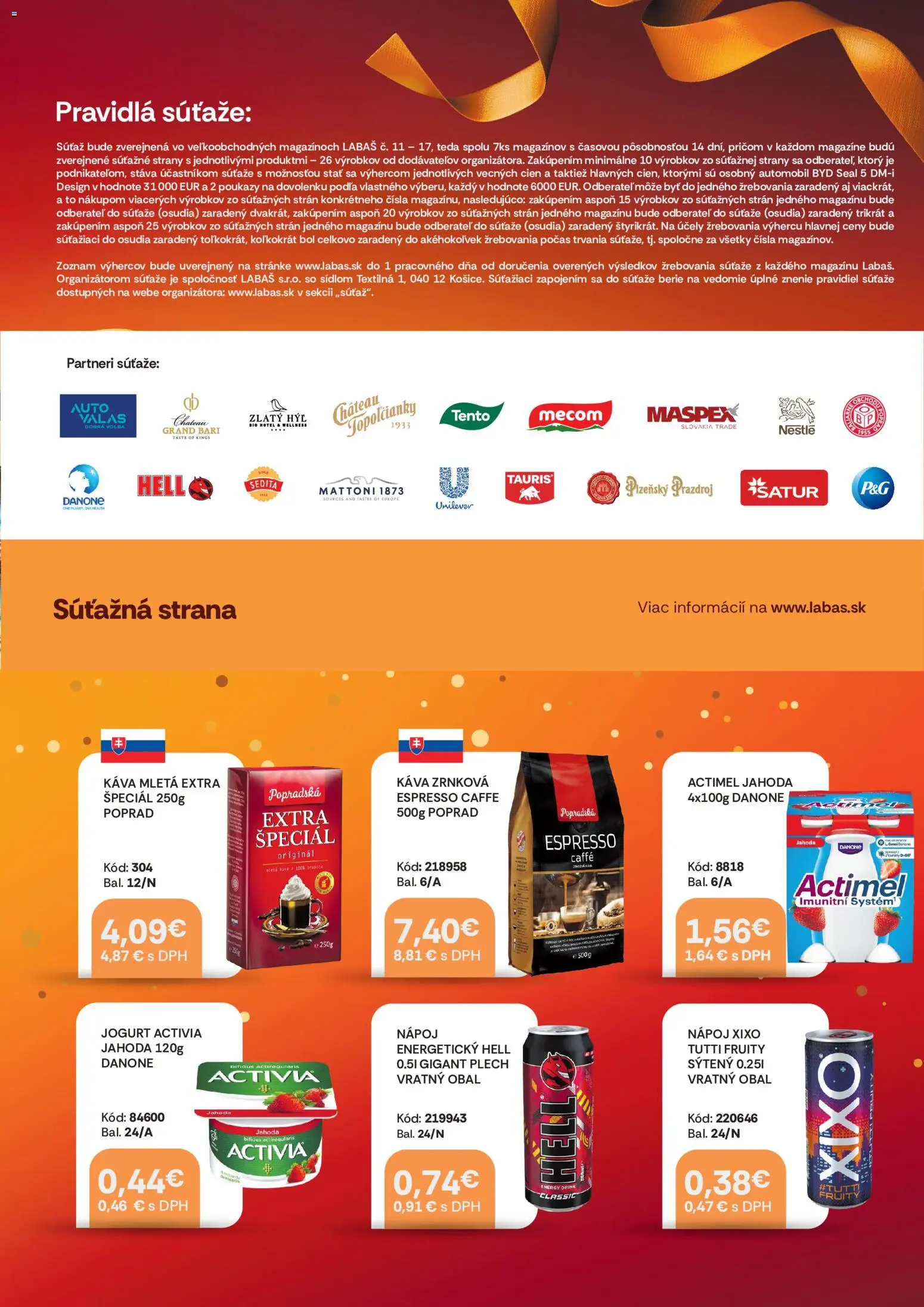 Nové Labaš akcie – leták je platný od 05.06.2026 | Strana: 3 | Produkty: Jogurt, Káva, Mattoni, Actimel