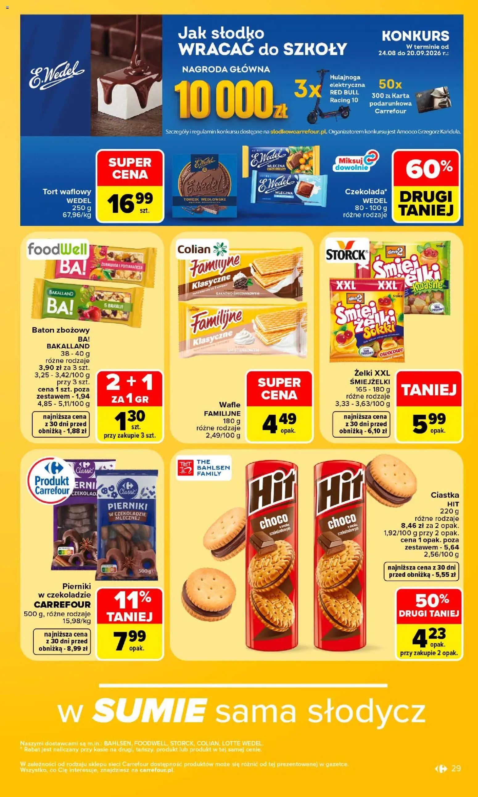 Carrefour gazetka od 24.08.2026 | Strona: 31 | Produkty: Red bull, Tort, Pierniki w czekoladzie, Słodycz