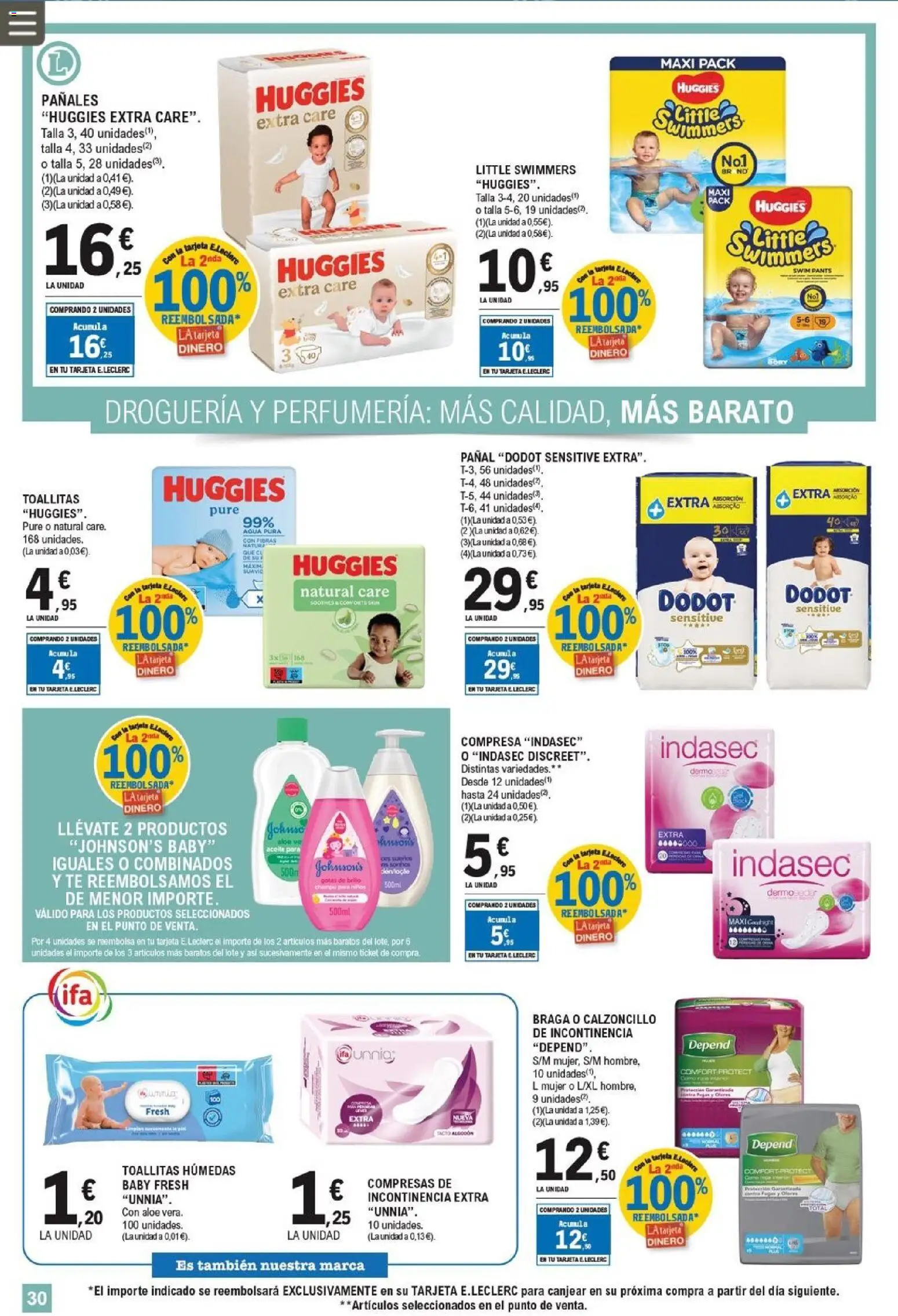 E.Leclerc folleto │ válido desde el 06.05.2026 | Página: 30 | Productos: Champú, Té, Γλυφιτζούρι, Braga
