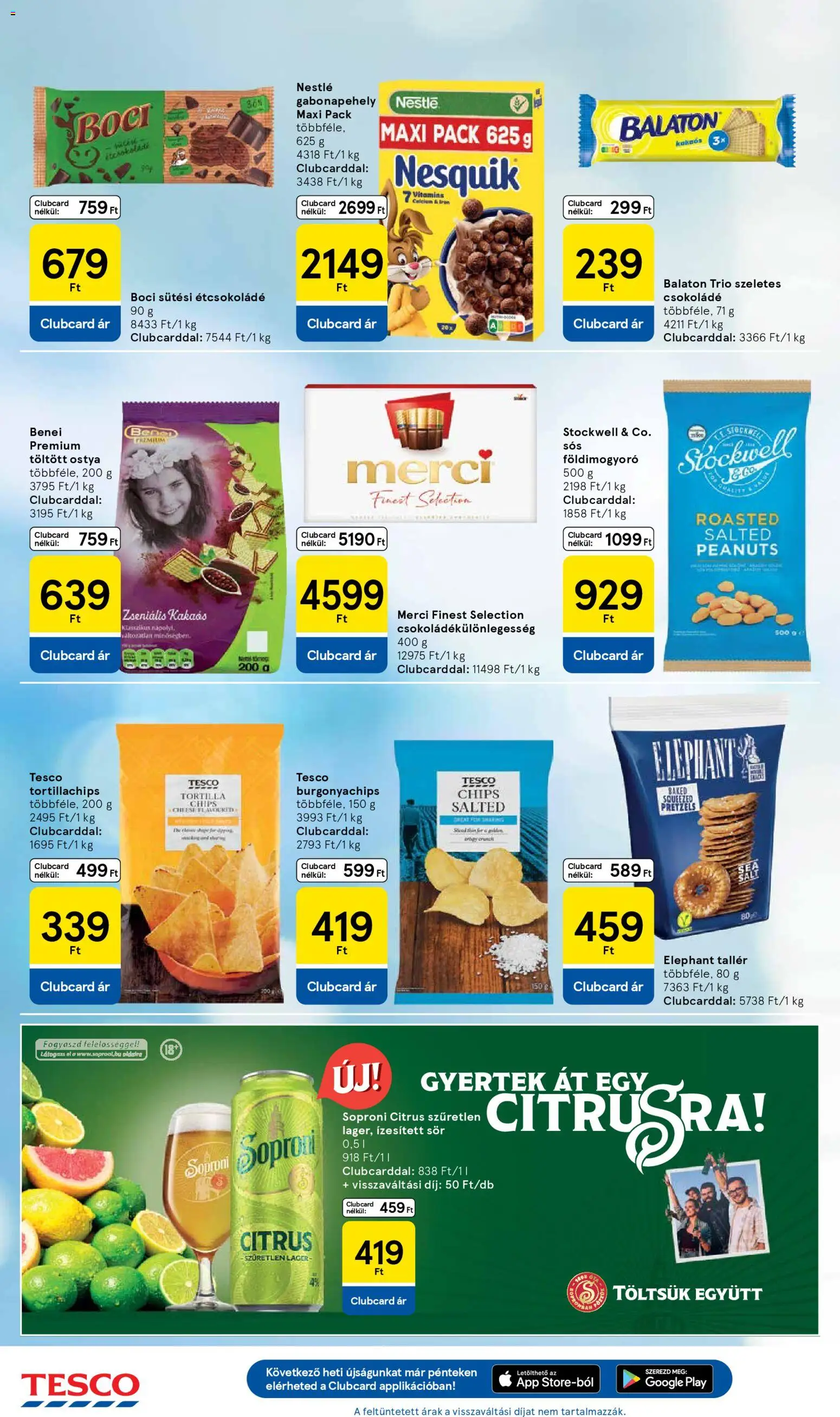Tesco akciós ujság - amely érvényes a következő dátumtól: 07.04.2026 | Oldal: 20 | Termékek: Chips, Gabonapehely, Tortilla, Étcsokoládé