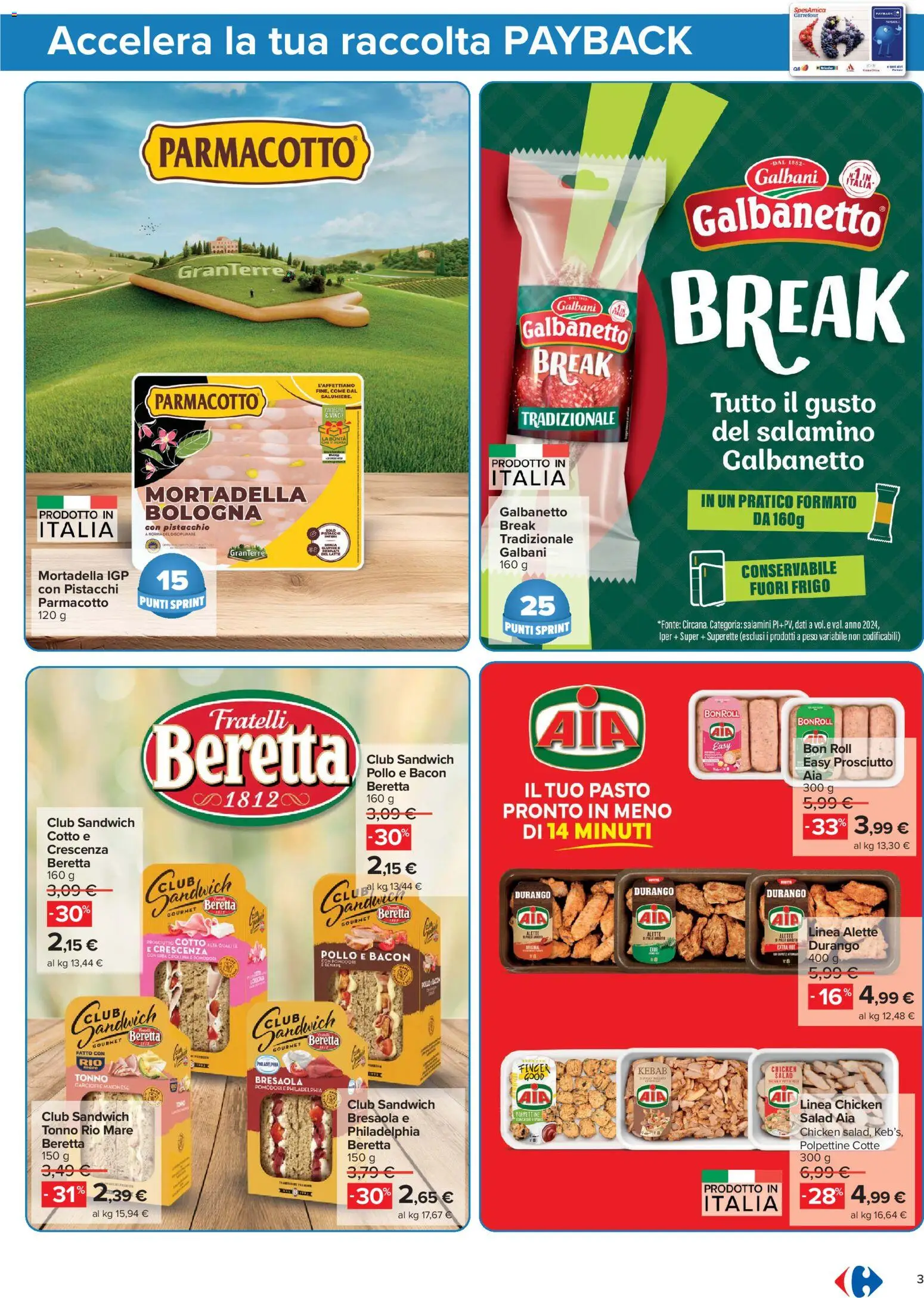 Volantino Carrefour del 16.06.2026 | Pagina: 3 | Prodotti: Prosciutto Cotto, Bresaola, Prosciutto, Mortadella